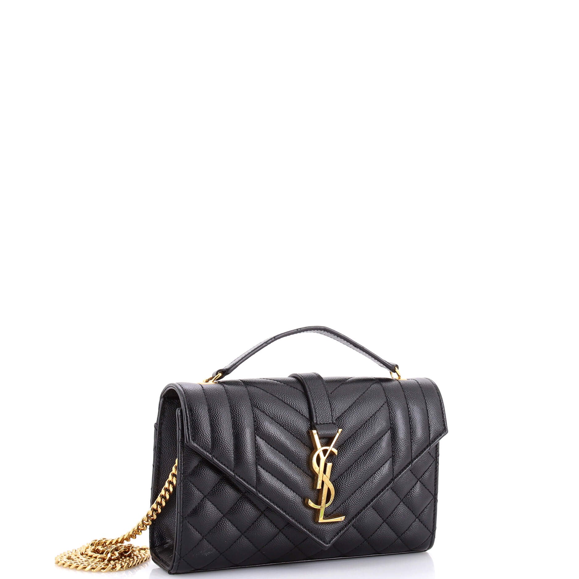 Classic Monogram Envelope Satchel Mixed Matelasse Leather Small