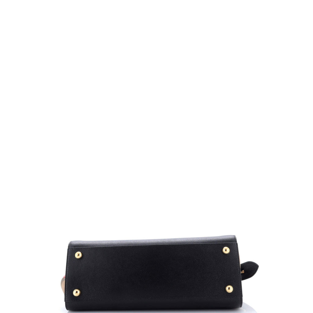 Banwell Tote Leather and House Check Canvas Small