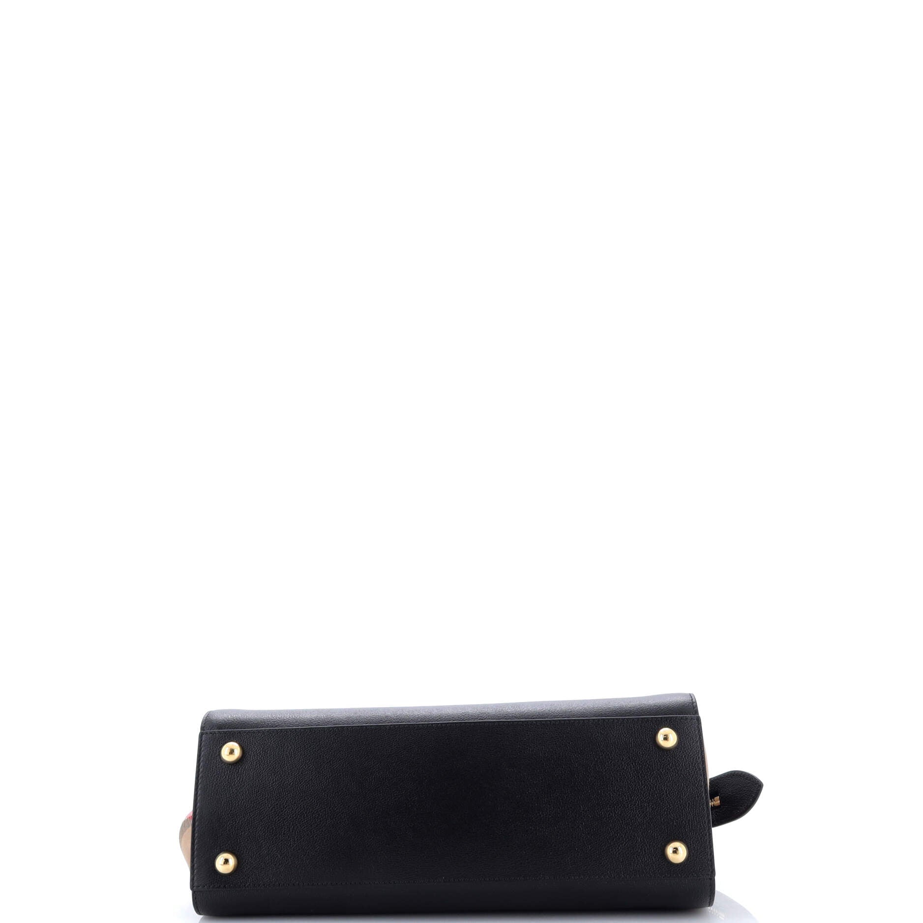 Banwell Tote Leather and House Check Canvas Small