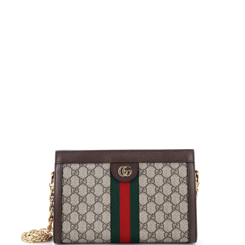 Ophidia Chain Shoulder Bag GG Coated Canvas Small