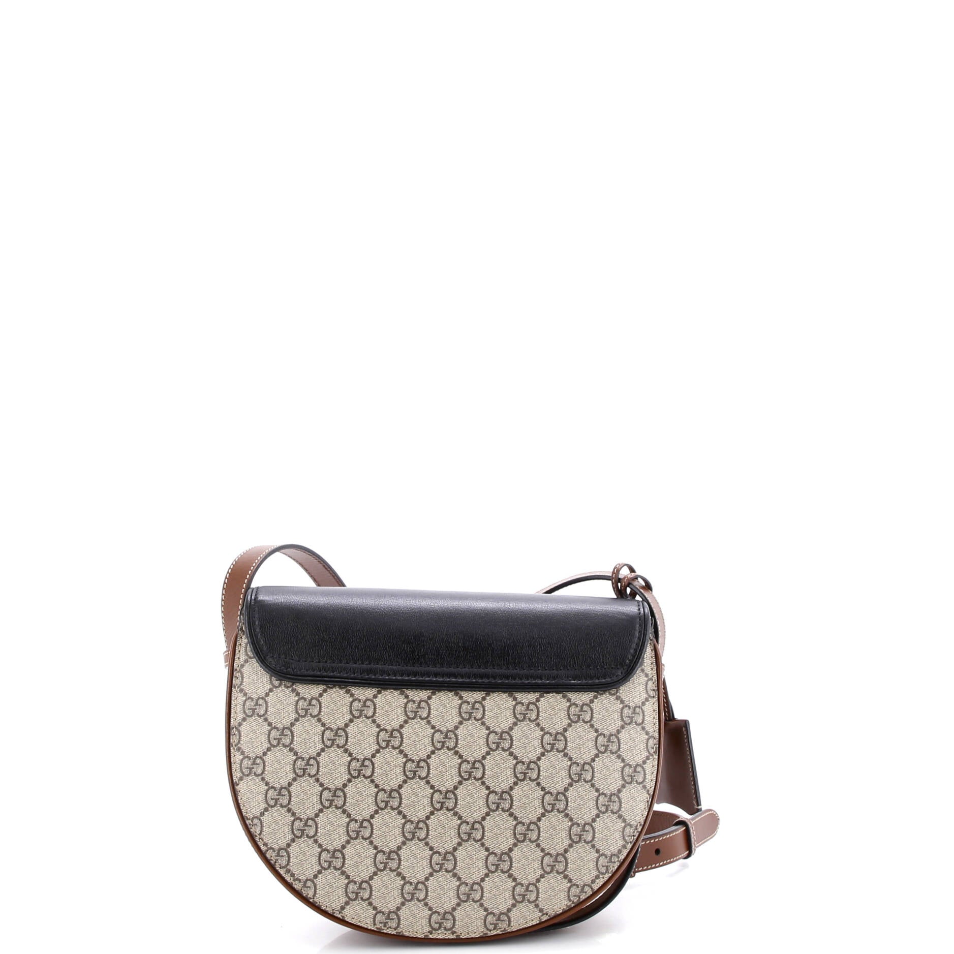 Padlock Saddle Shoulder Bag GG Coated Canvas and Leather Small
