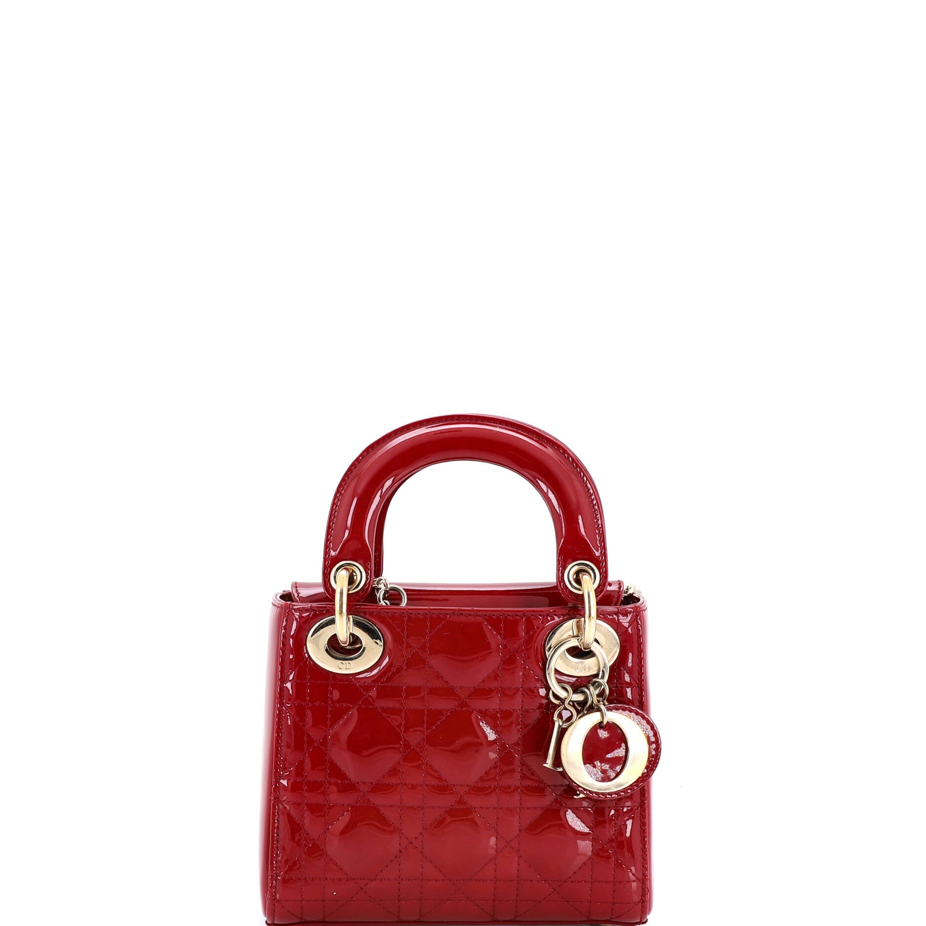 Lady Dior Chain Bag Cannage Quilt Patent Mini