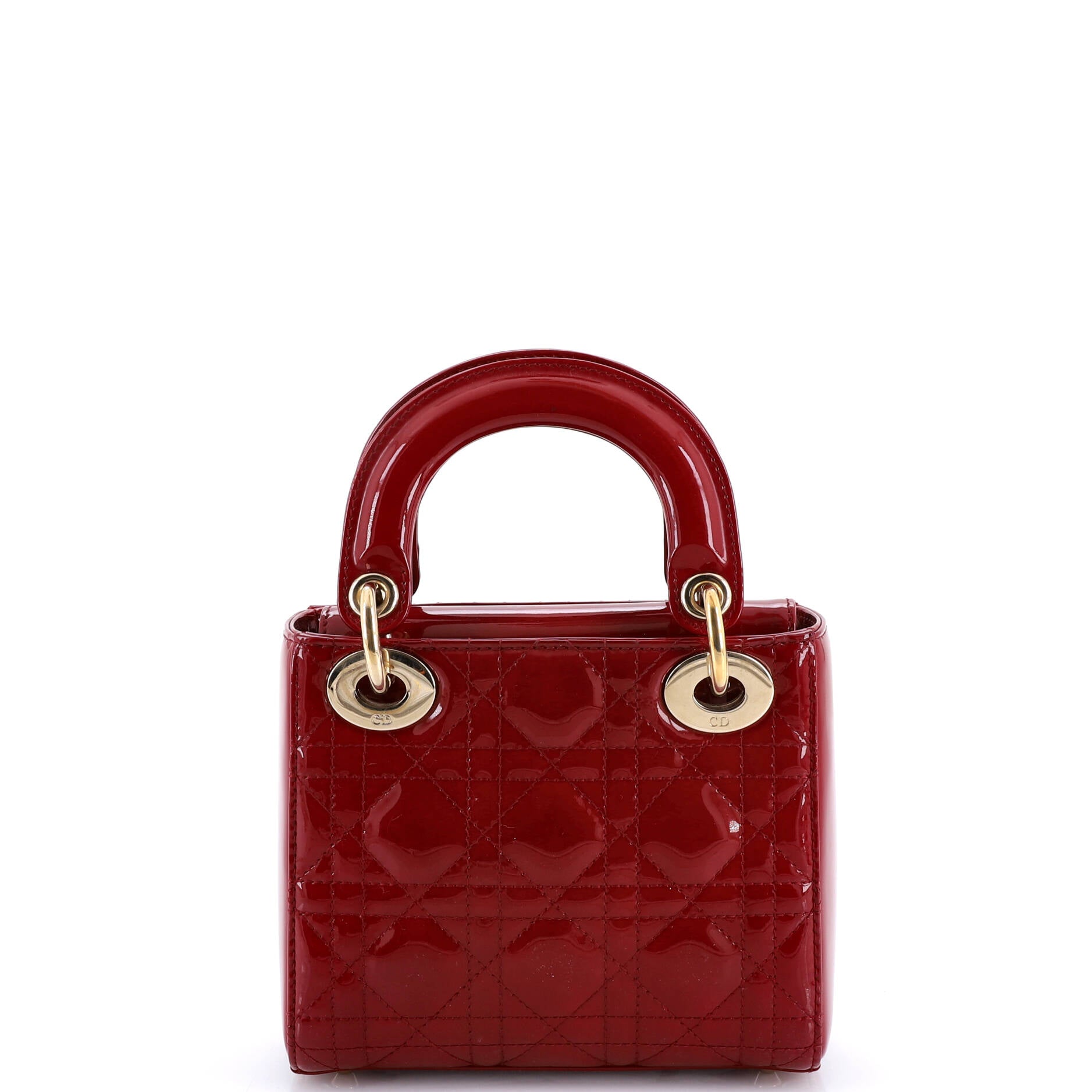 Lady Dior Chain Bag Cannage Quilt Patent Mini