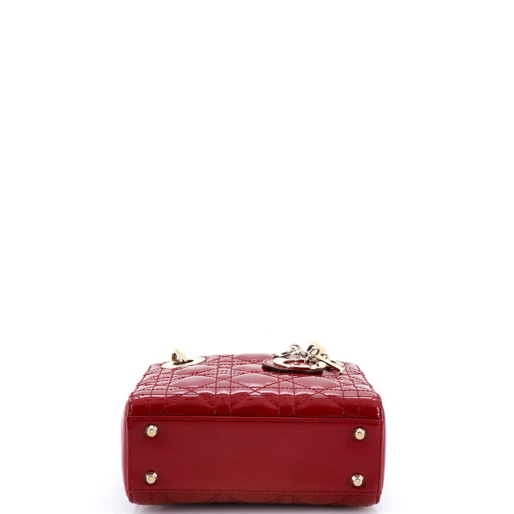 Lady Dior Chain Bag Cannage Quilt Patent Mini
