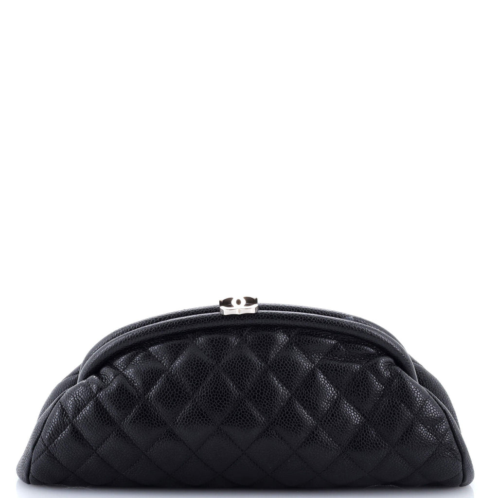 Timeless Clutch Quilted Caviar