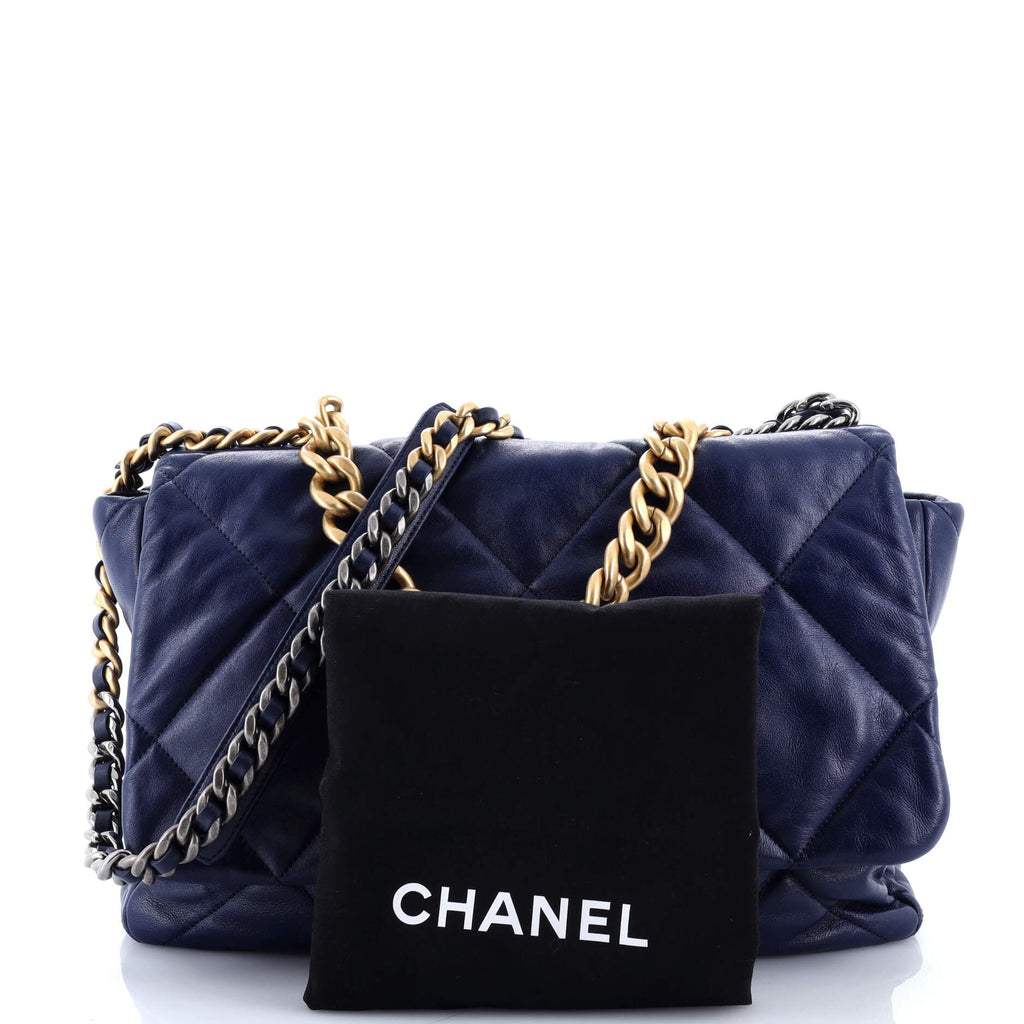 19 Flap Bag Quilted Leather Maxi