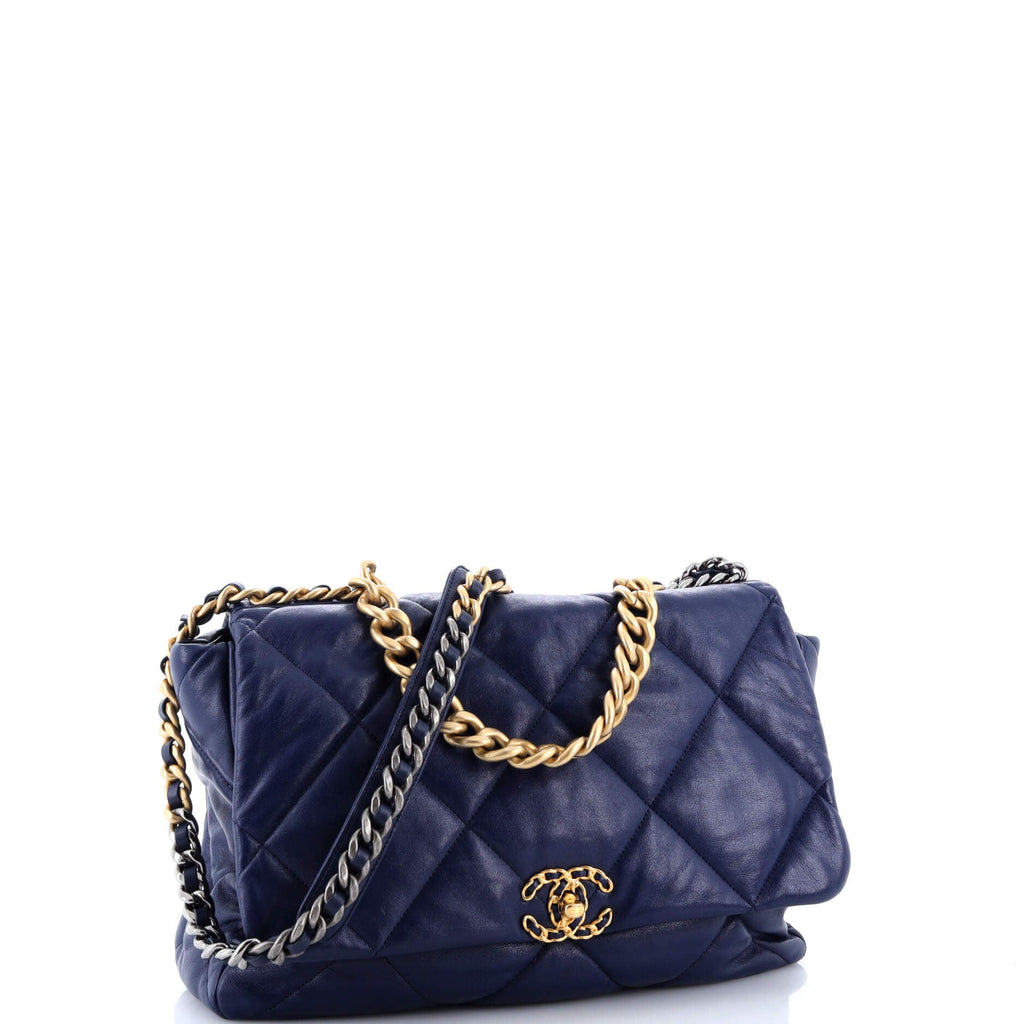 19 Flap Bag Quilted Leather Maxi