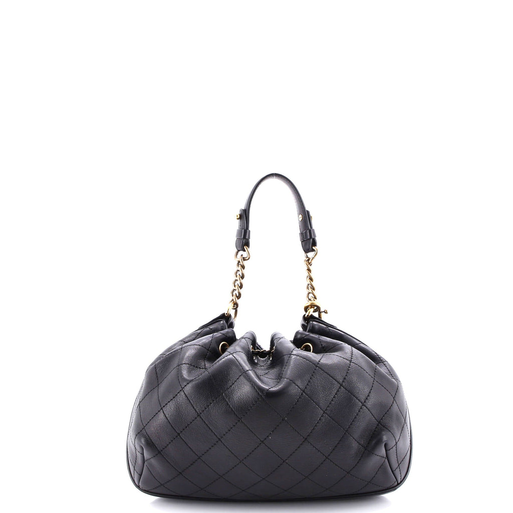 Paris in Rome Drawstring Bag Quilted Lambskin Small
