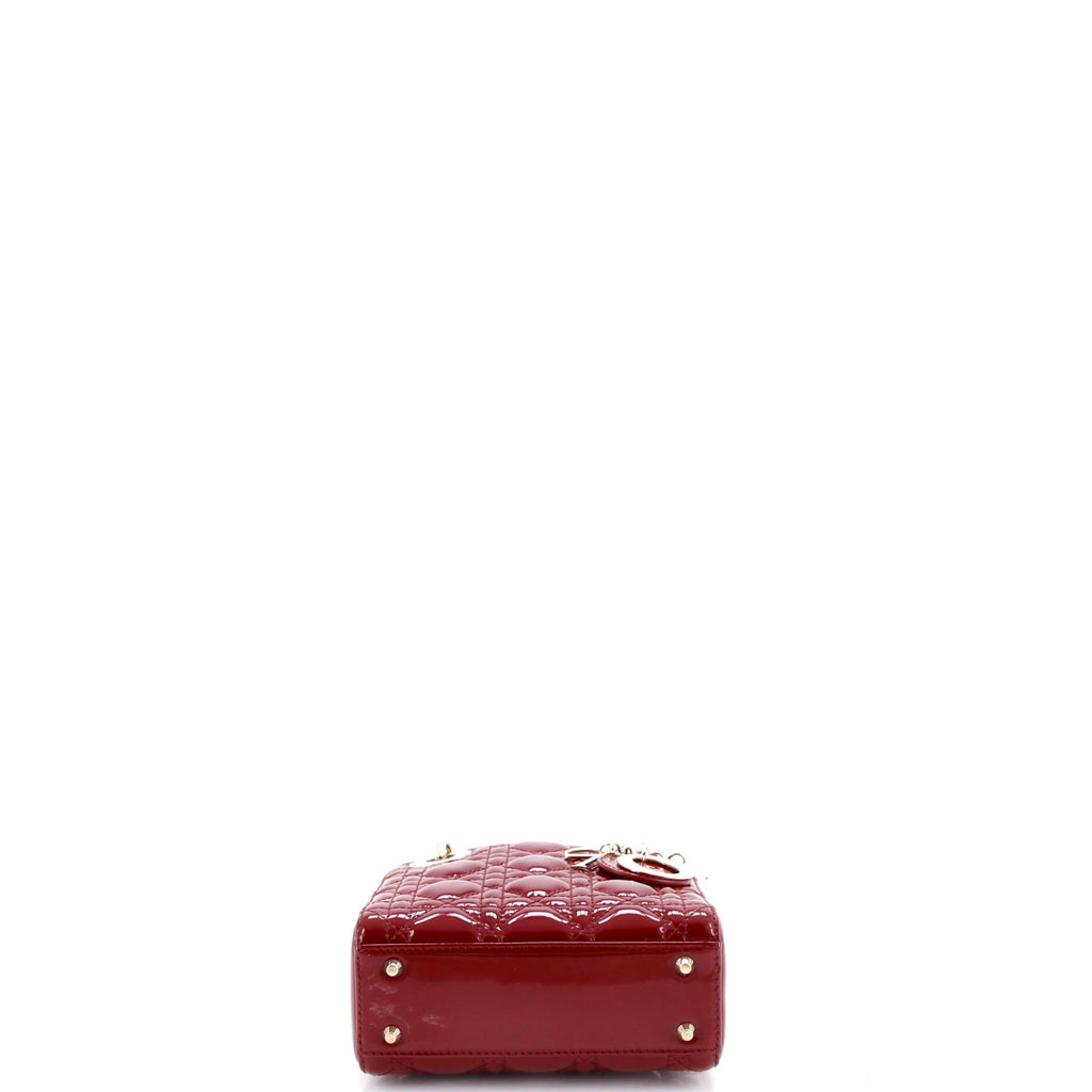Lady Dior Chain Bag Cannage Quilt Patent Mini