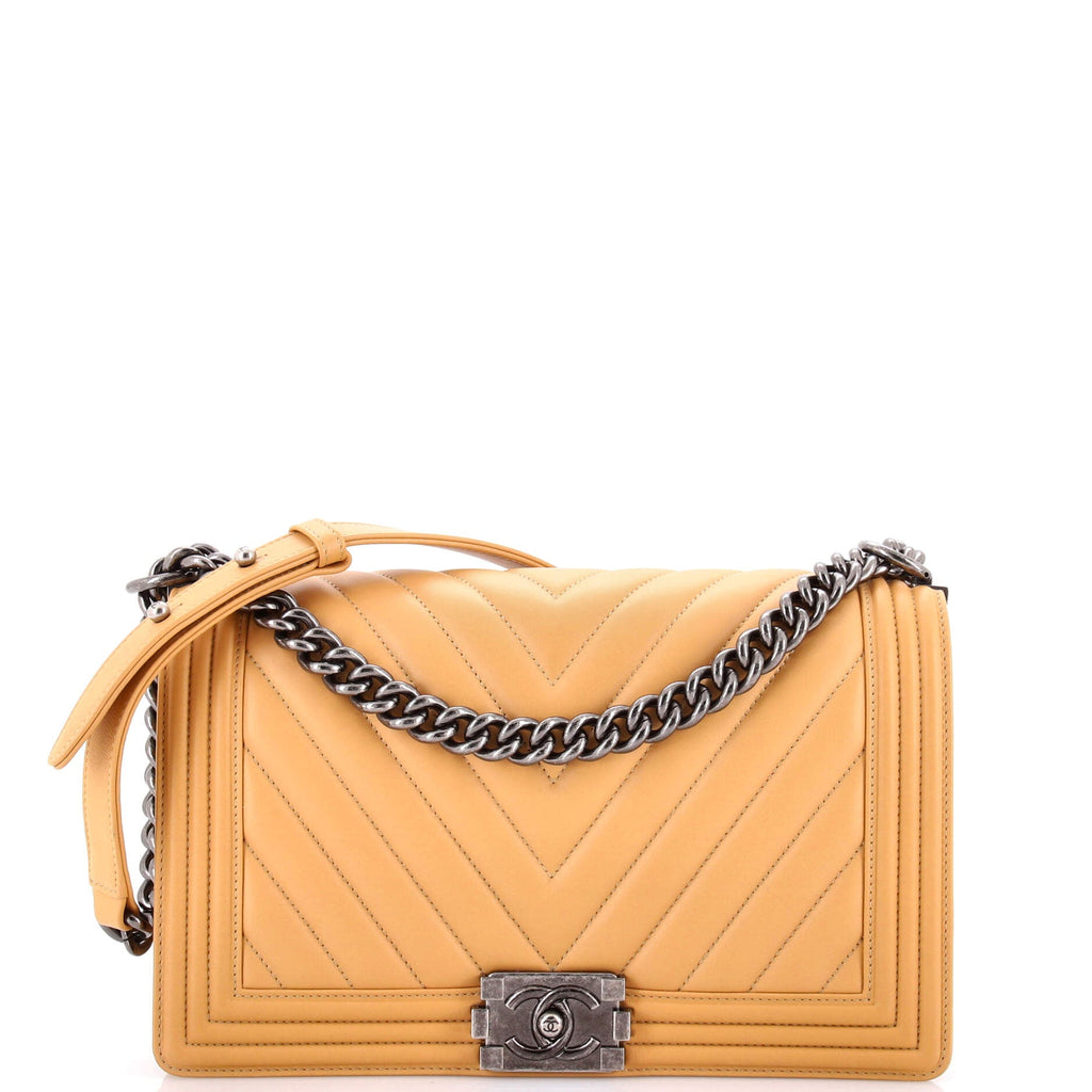 Boy Flap Bag Chevron Lambskin New Medium