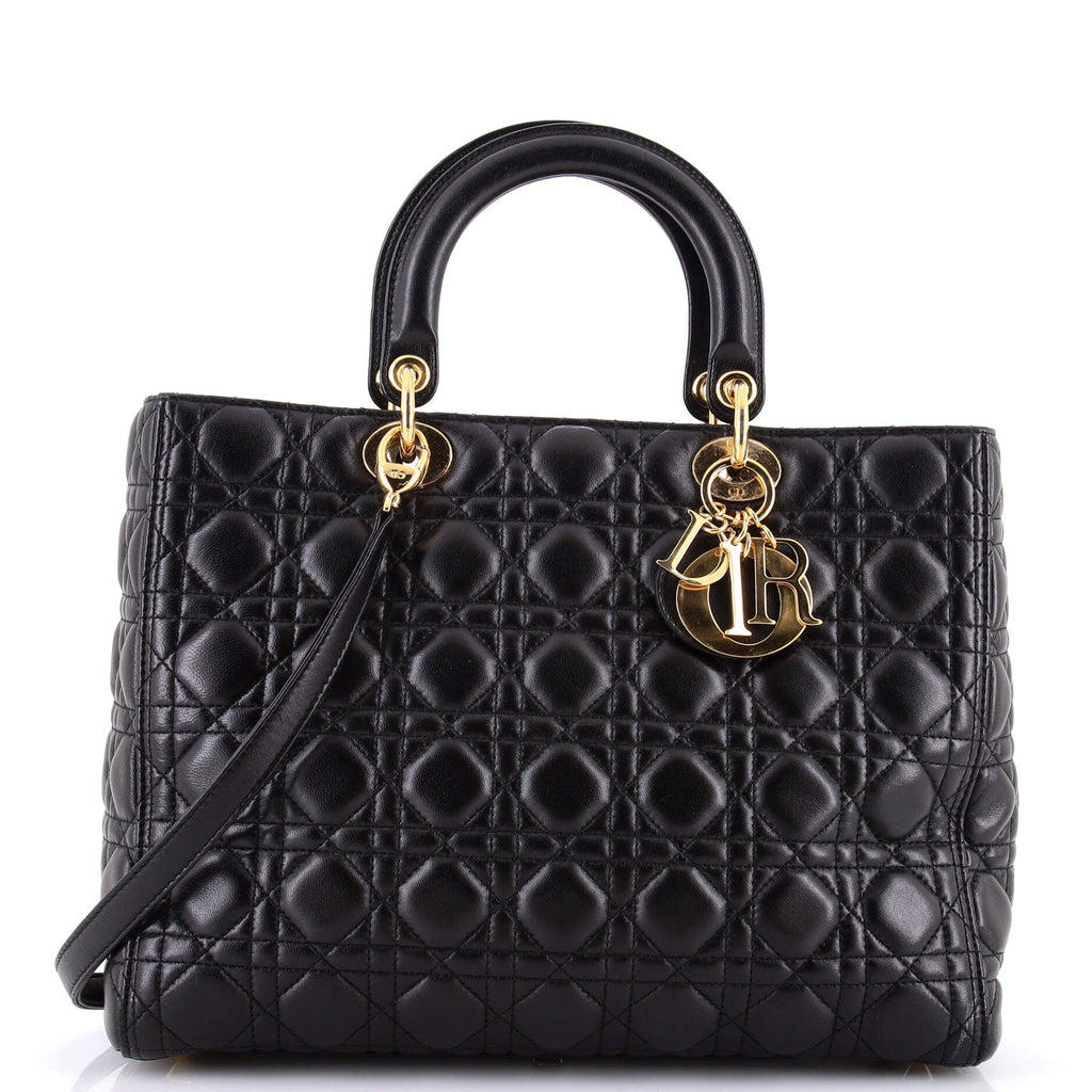 Lady Dior Bag Cannage Quilt Lambskin Large