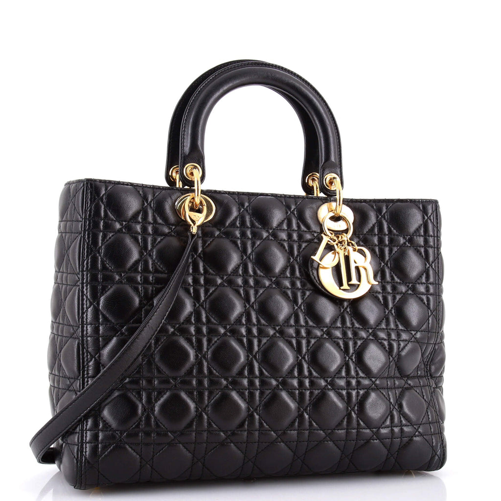 Lady Dior Bag Cannage Quilt Lambskin Large