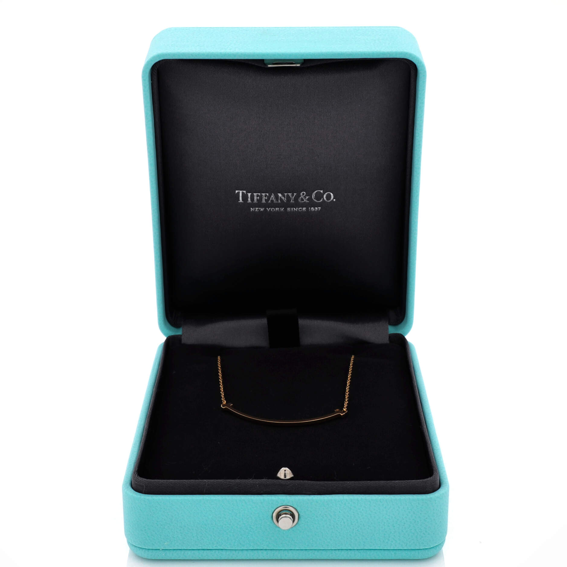 T Smile Pendant Necklace 18K Yellow Gold Large