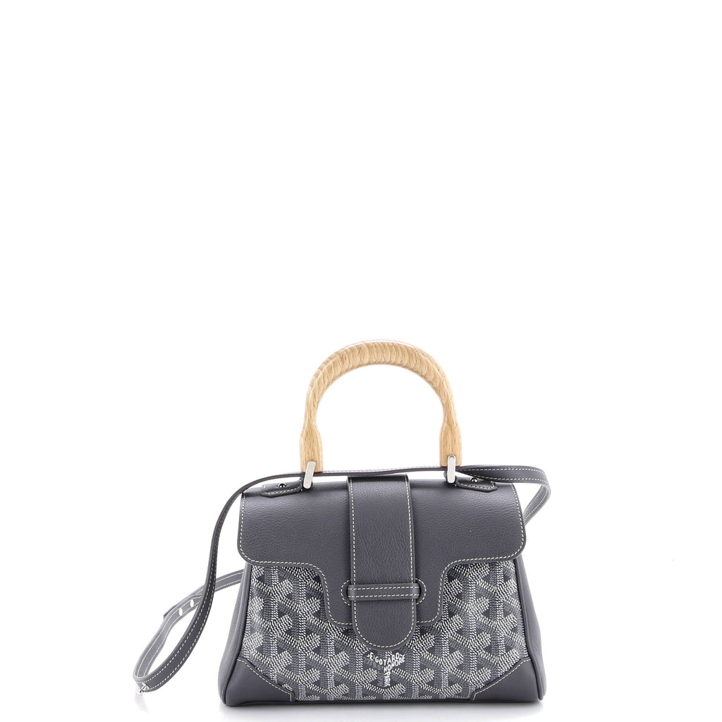 Saigon Top Handle Bag Coated Canvas with Leather Mini