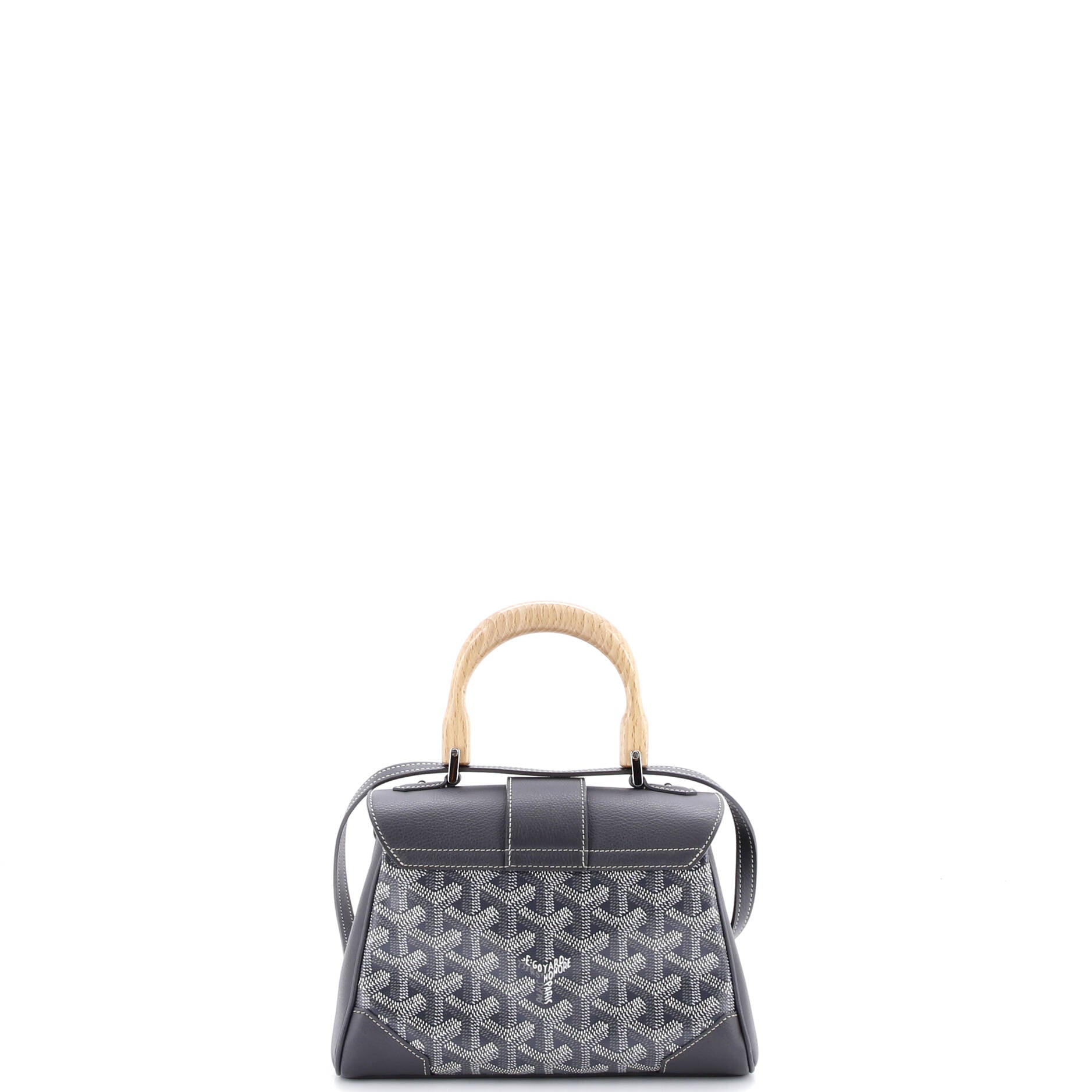Saigon Top Handle Bag Coated Canvas with Leather Mini