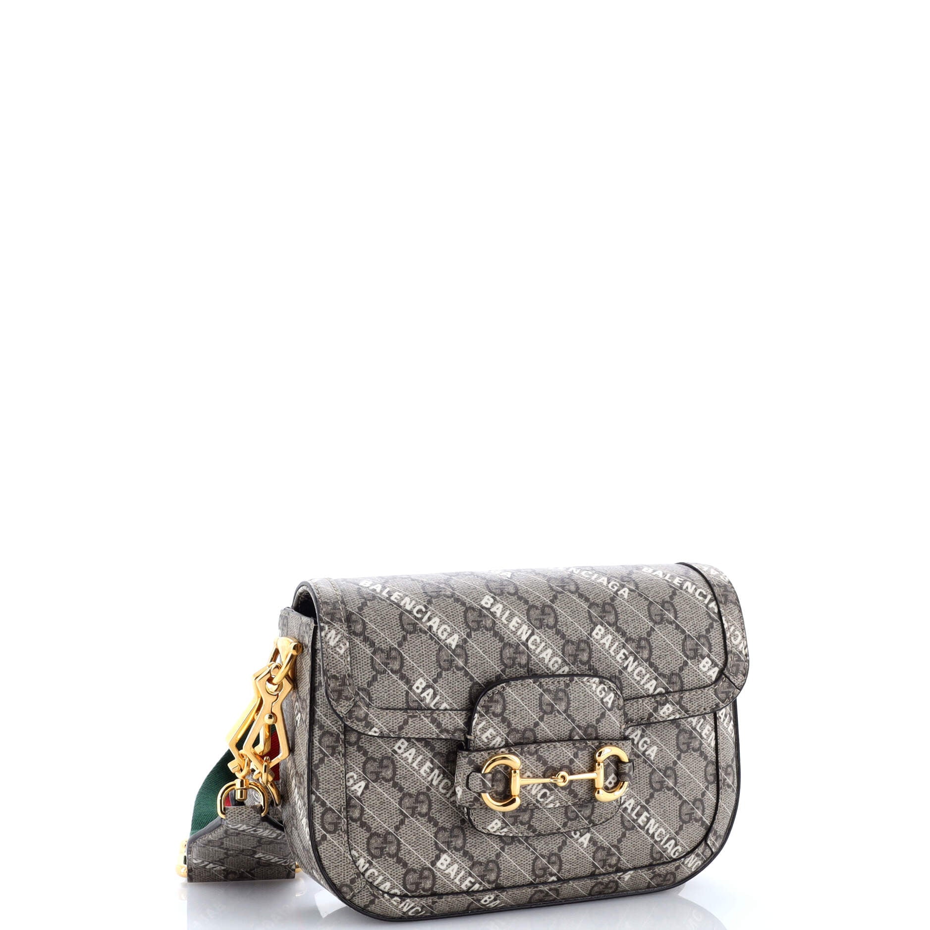 x Balenciaga The Hacker Project Horsebit 1955 Shoulder Bag GG Coated Canvas Small