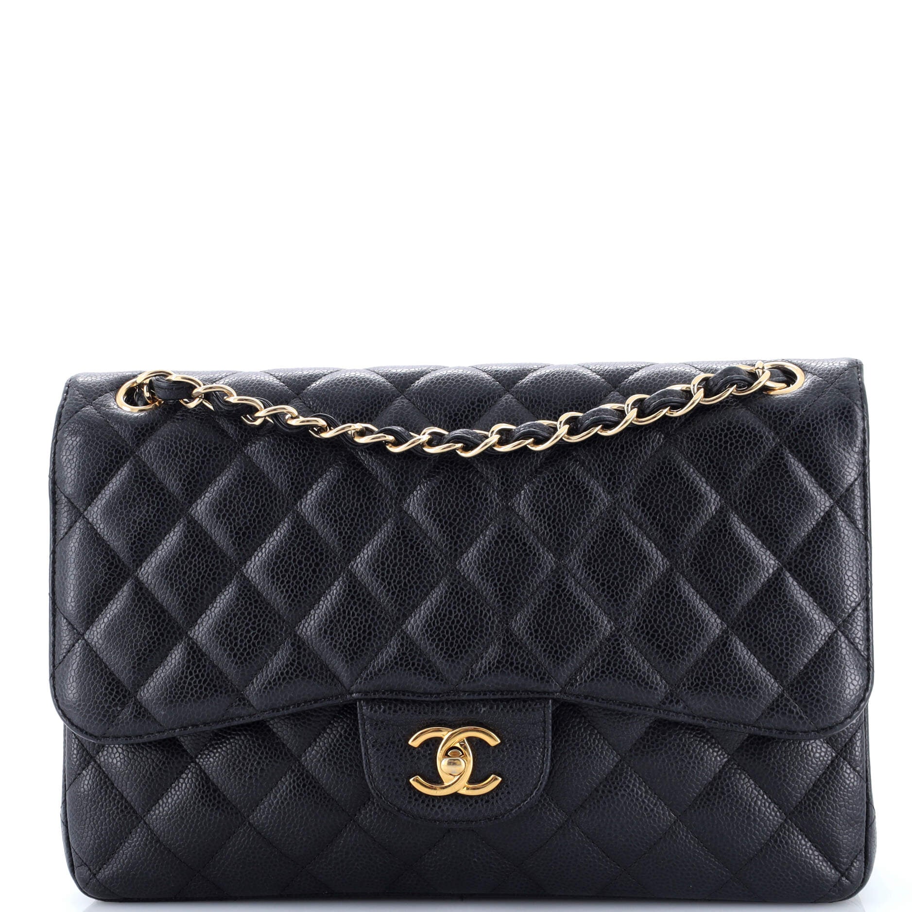 Classic Double Flap Bag Quilted Caviar Jumbo