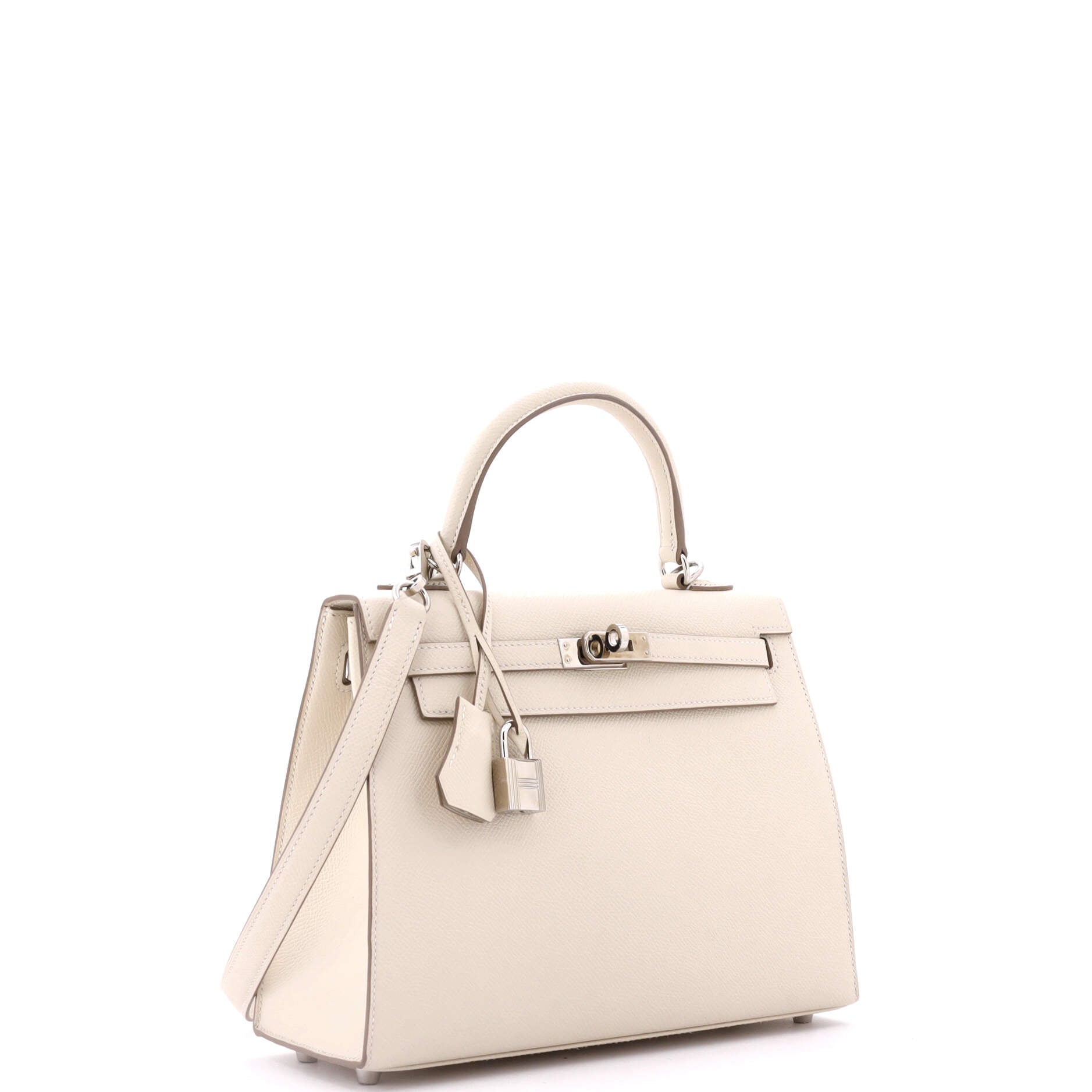 Kelly Handbag Light Epsom with Palladium Hardware 25