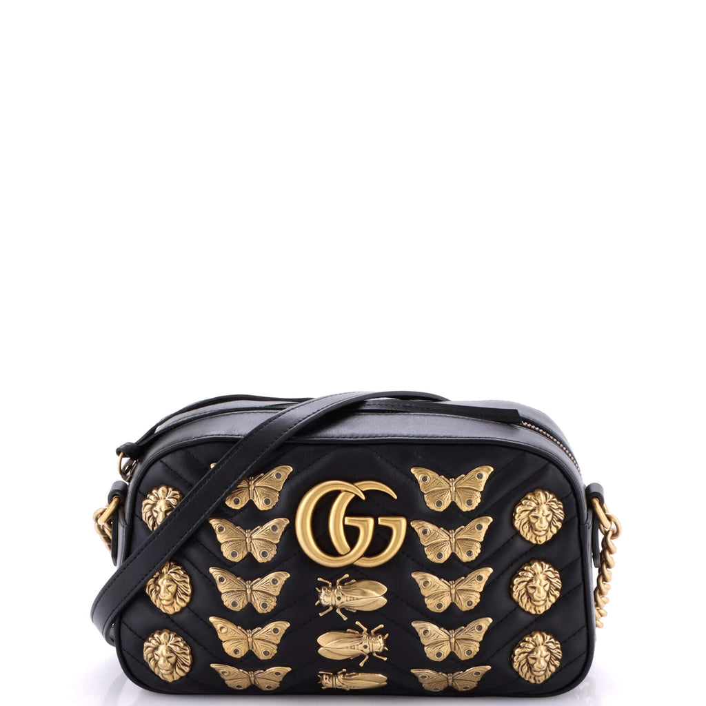 GG Marmont Shoulder Bag Embellished Matelasse Leather Small