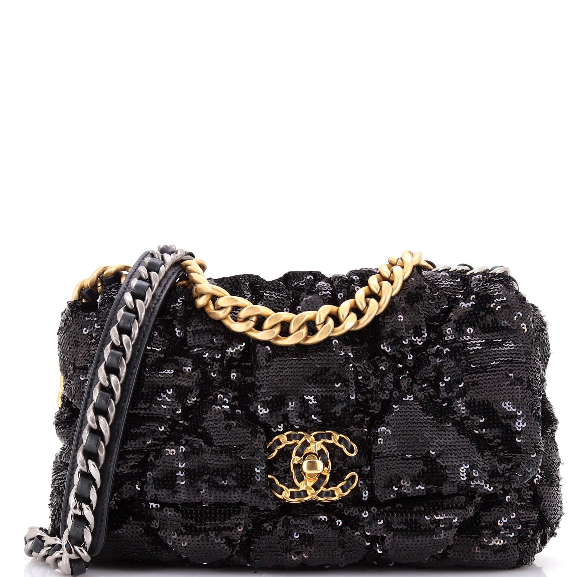 19 Flap Bag Quilted Sequins Medium