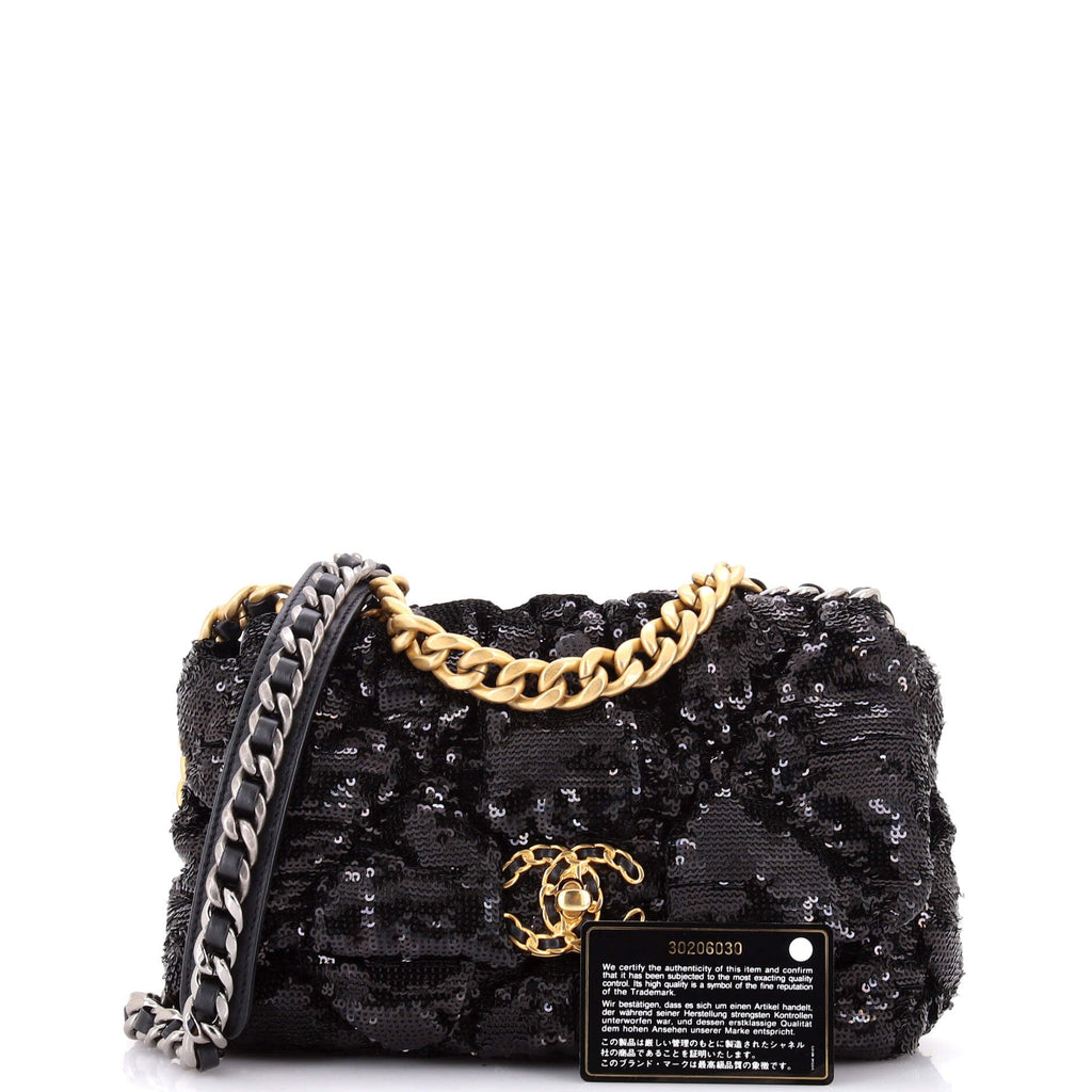 19 Flap Bag Quilted Sequins Medium