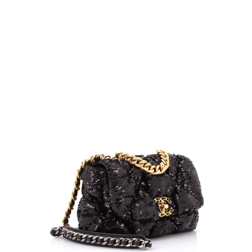 19 Flap Bag Quilted Sequins Medium