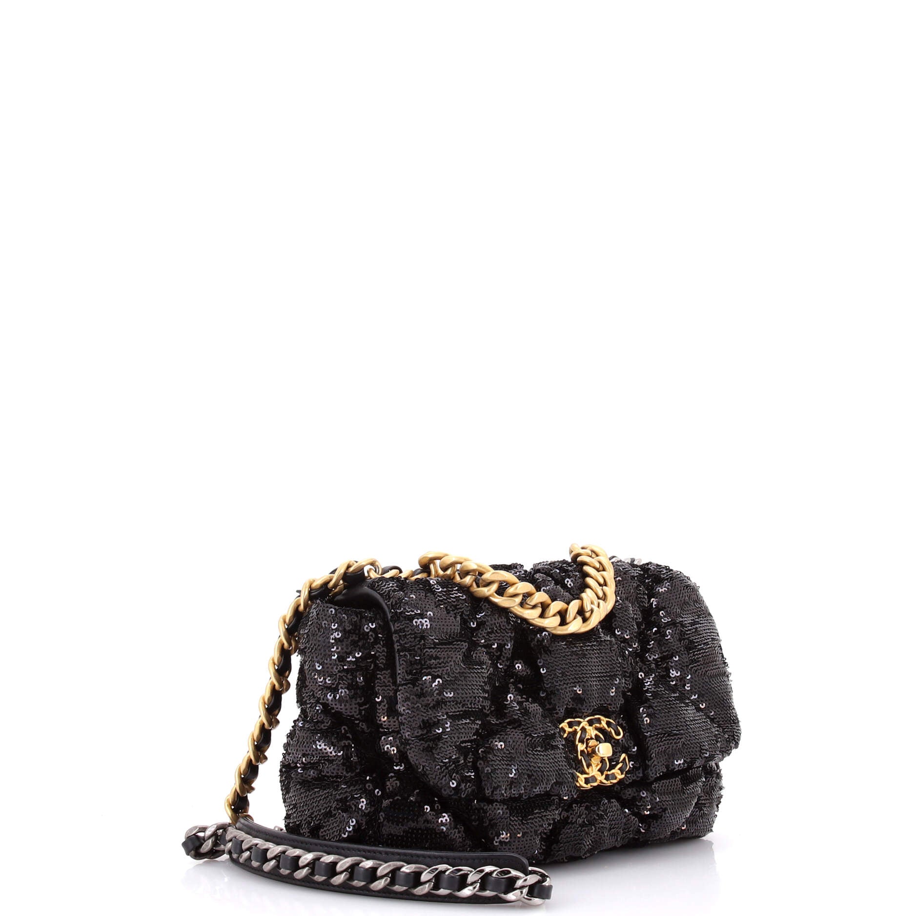 19 Flap Bag Quilted Sequins Medium