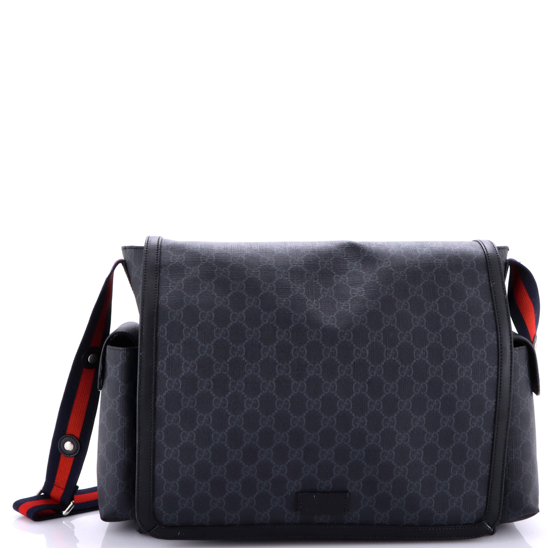 Web Strap Diaper Bag GG Coated Canvas Small