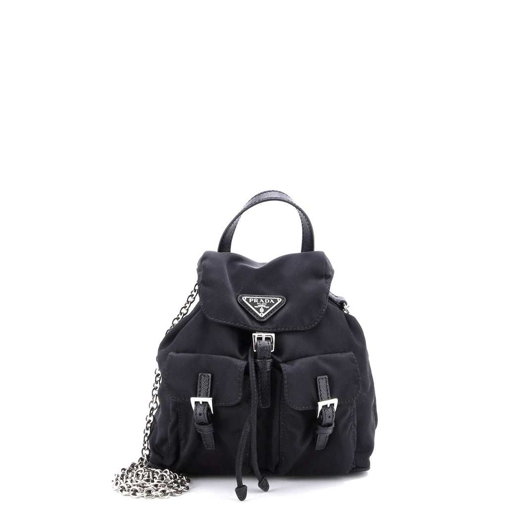 Convertible Chain Backpack Tessuto Mini