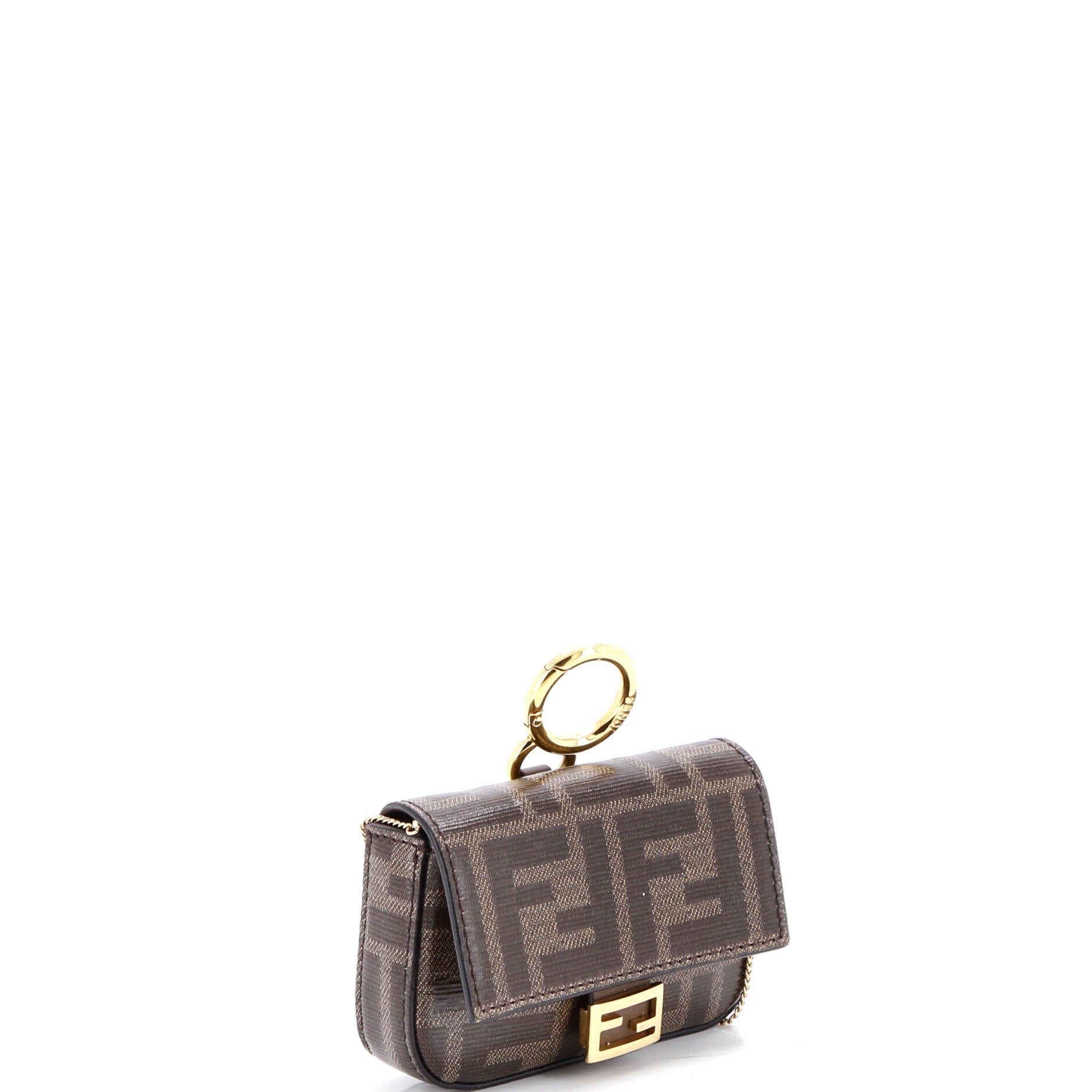 Chain Baguette Charm Bag Zucca Coated Canvas Nano