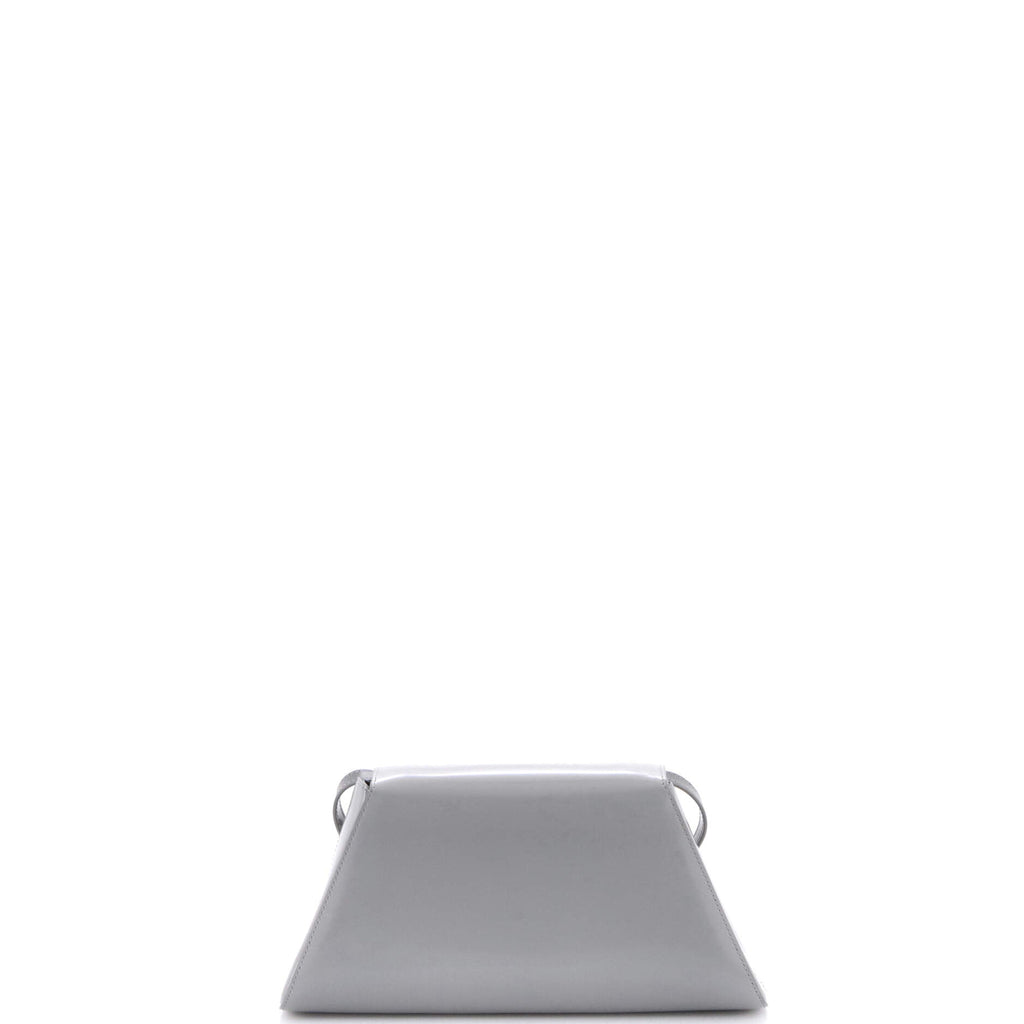 Trapezoid Flap Shoulder Bag Brushed Leather