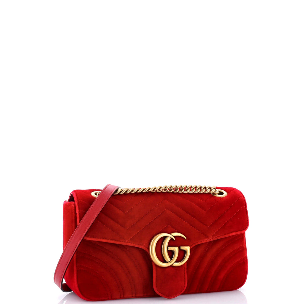 GG Marmont Flap Bag Matelasse Velvet Small