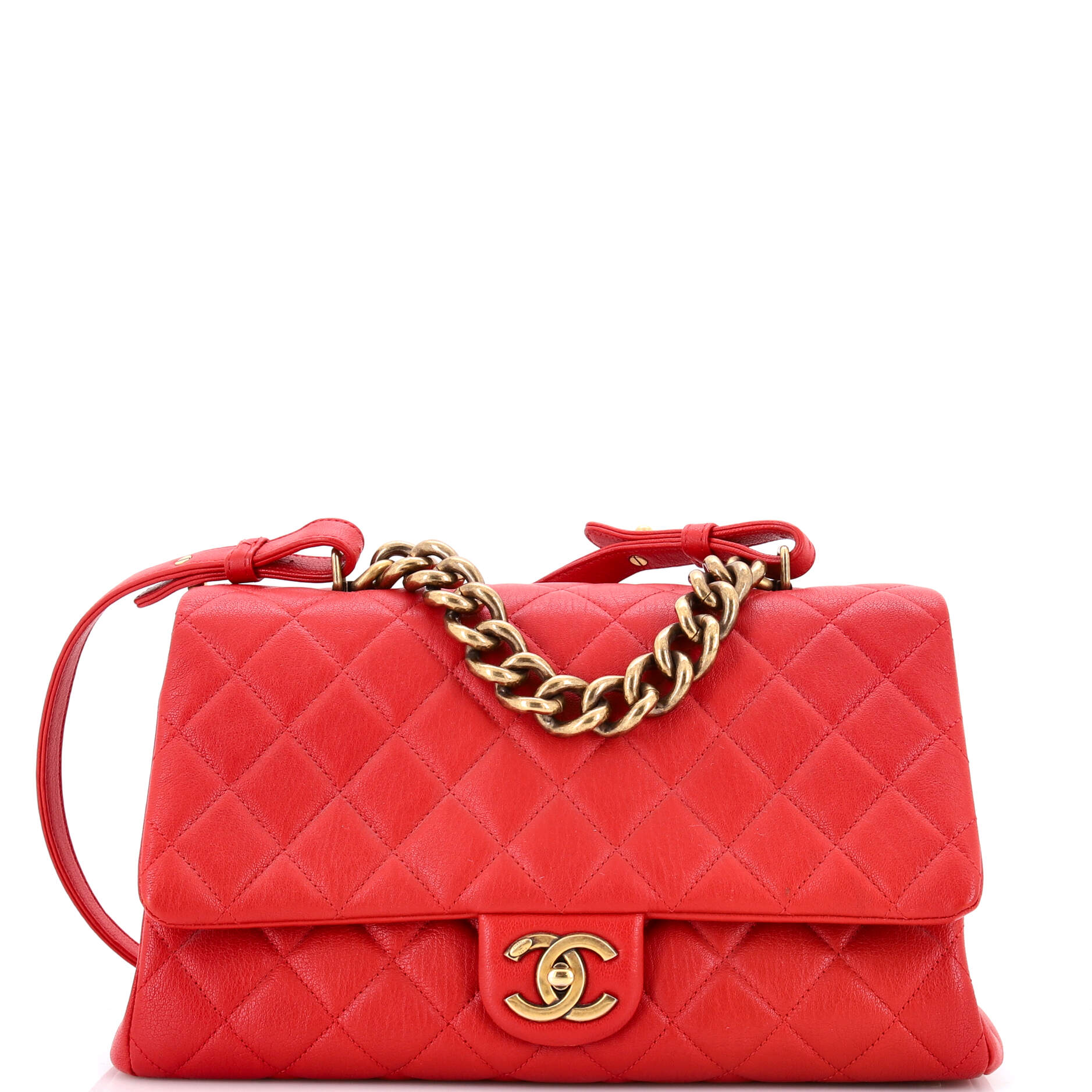 Trapezio Flap Bag Quilted Sheepskin Large