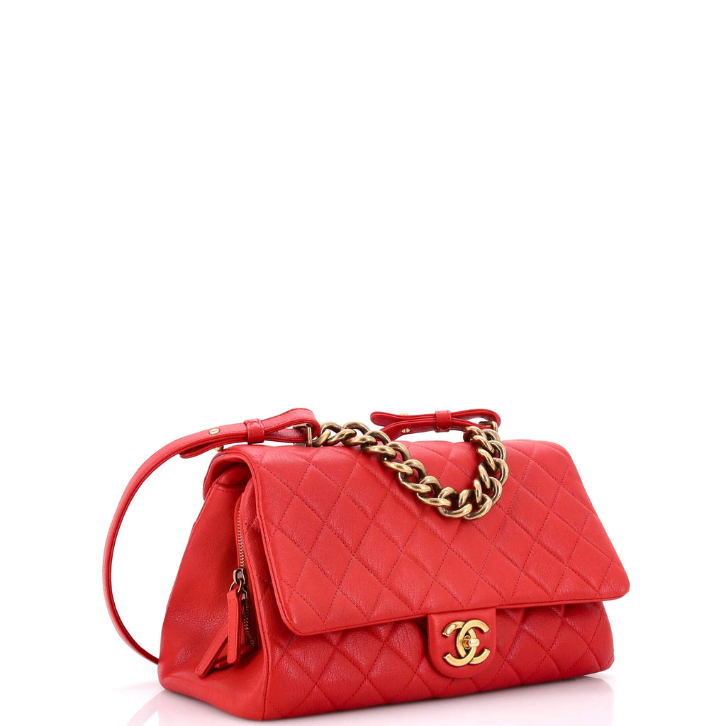 Trapezio Flap Bag Quilted Sheepskin Large