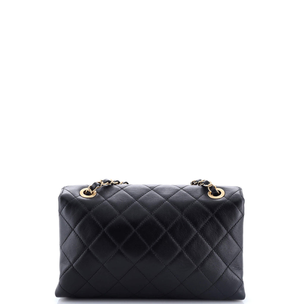 Logo Enchained Flap Bag Quilted Calfskin Medium