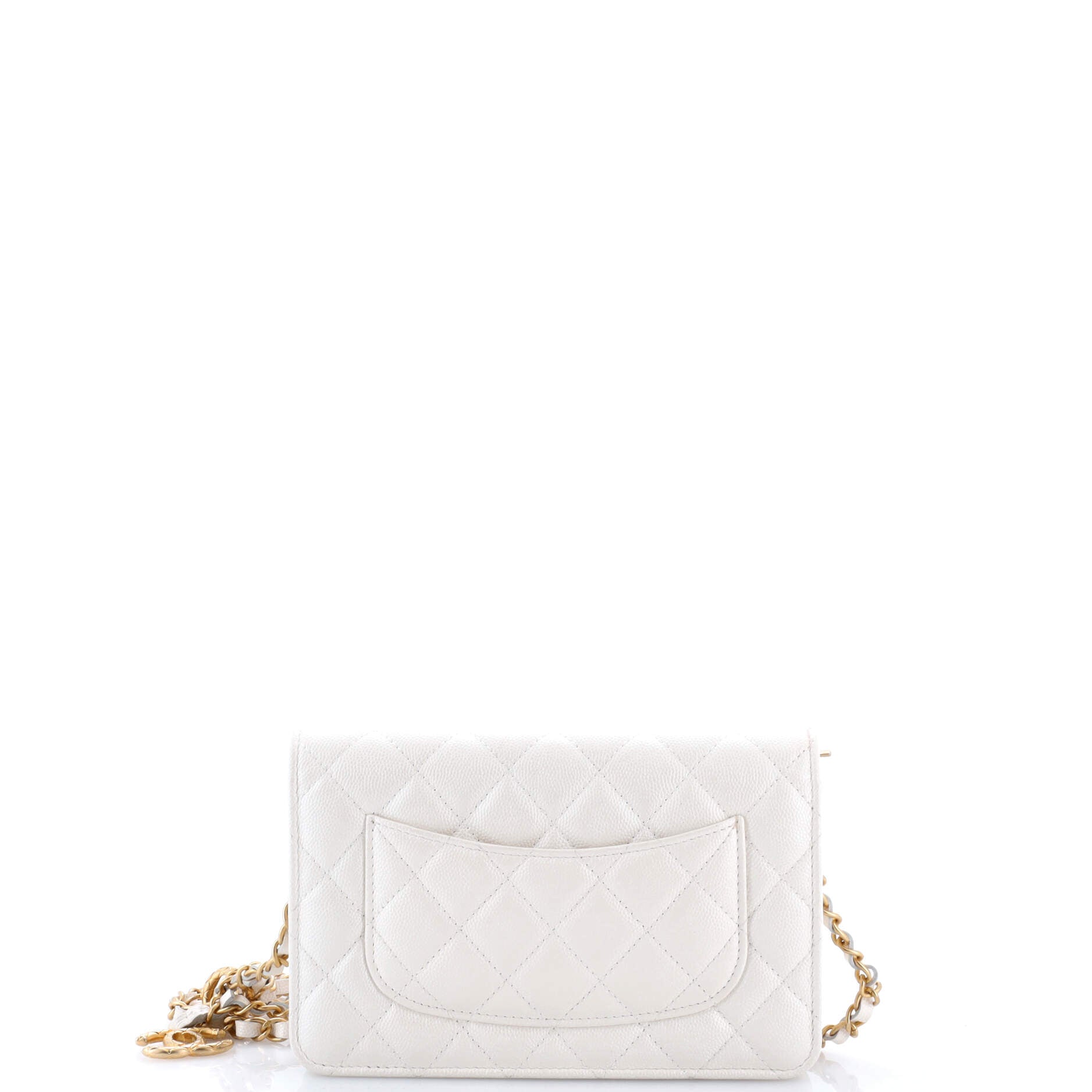 Fit For You Wallet on Chain Quilted Iridescent Caviar