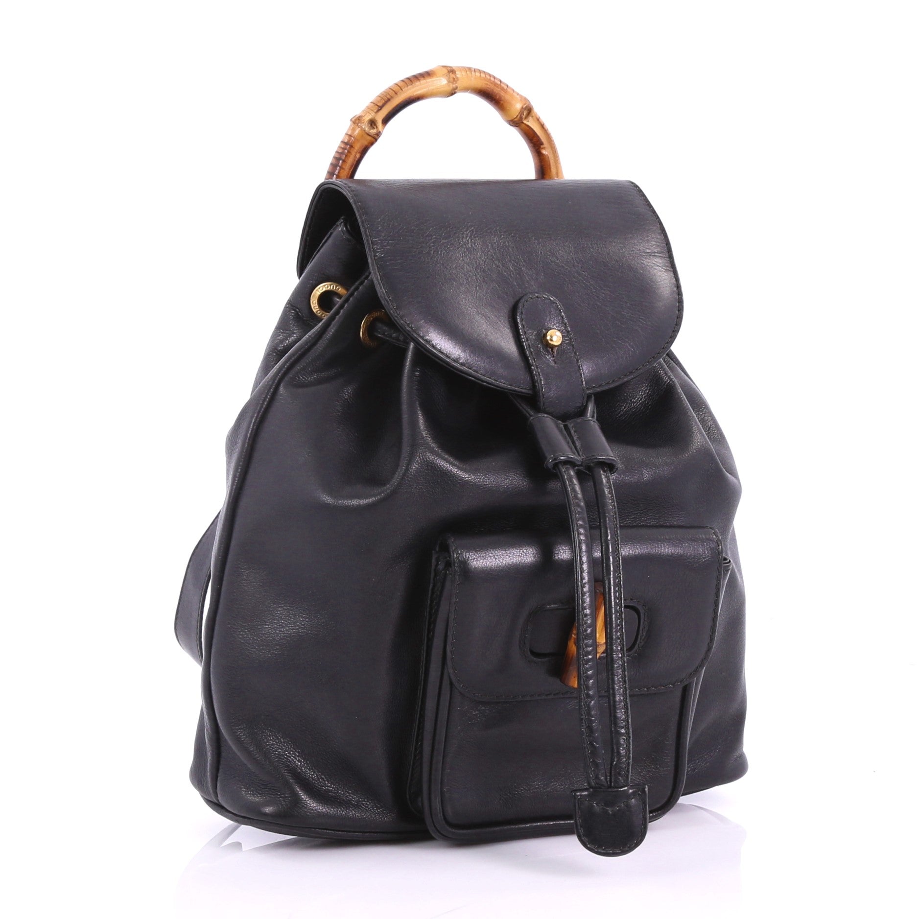 Vintage Bamboo Backpack Leather Mini