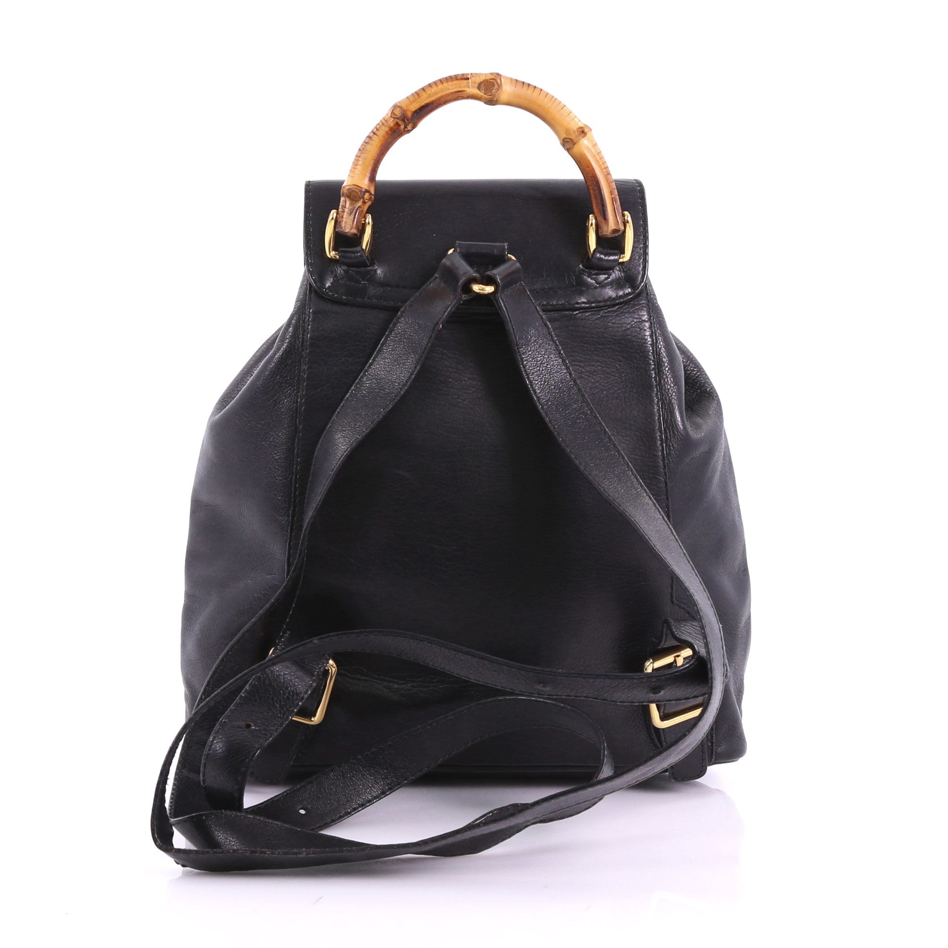 Vintage Bamboo Backpack Leather Mini