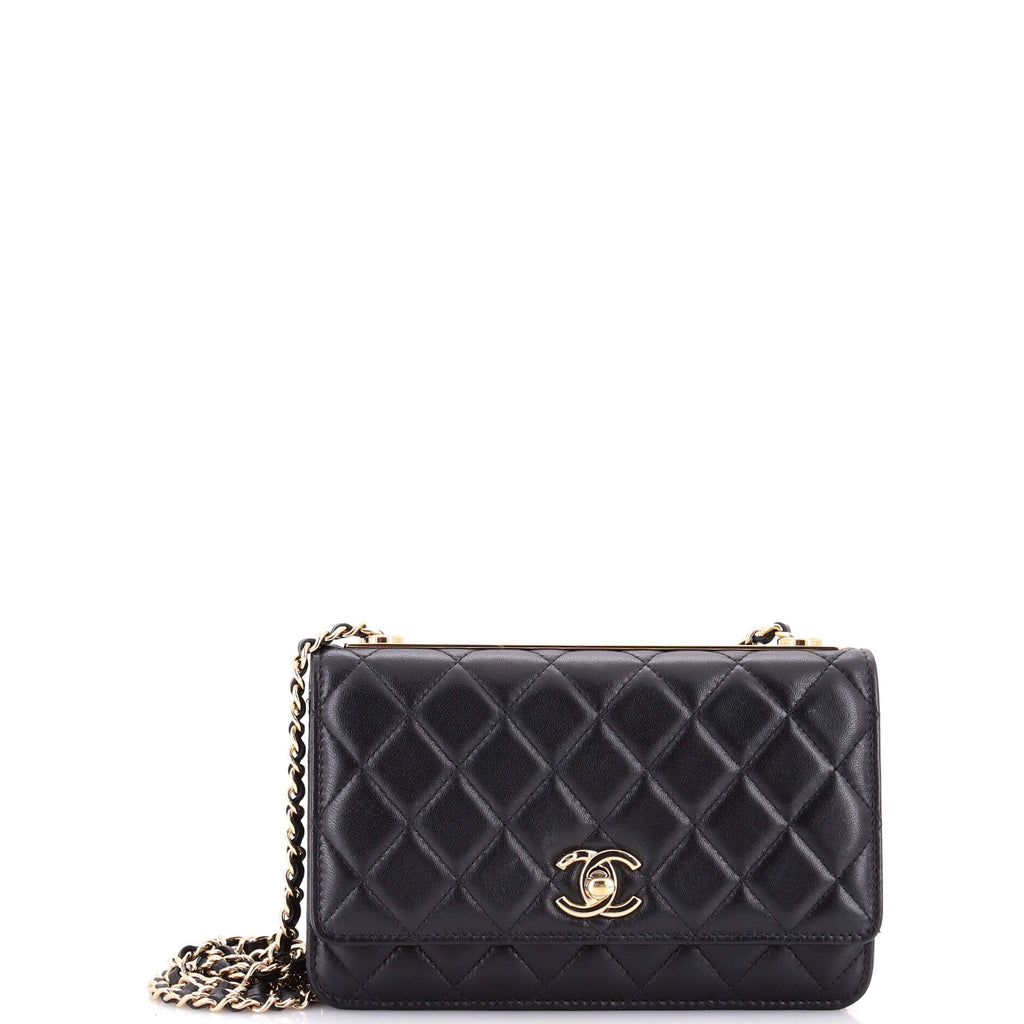 Trendy CC Wallet on Chain Quilted Lambskin