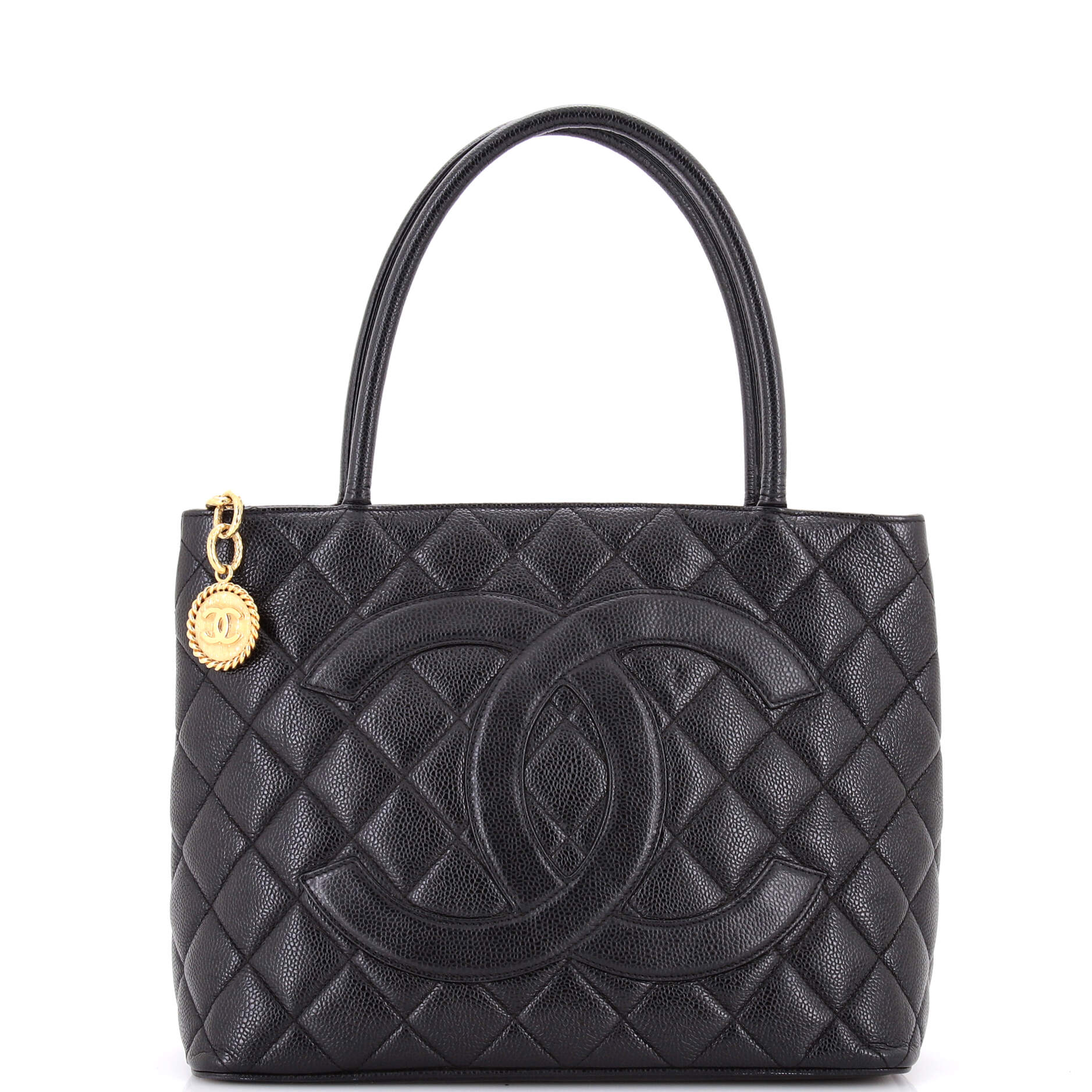 Medallion Tote Quilted Caviar