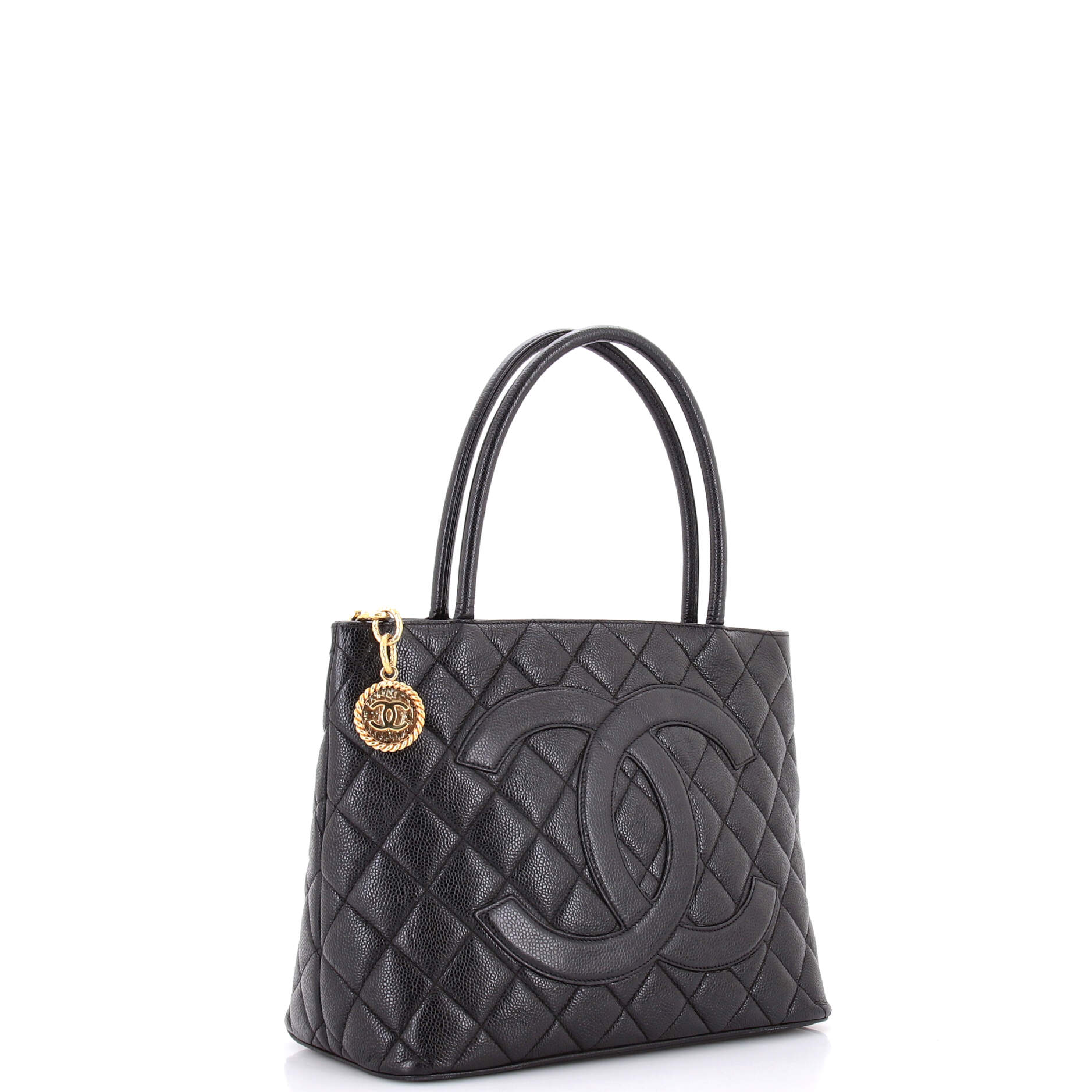Medallion Tote Quilted Caviar