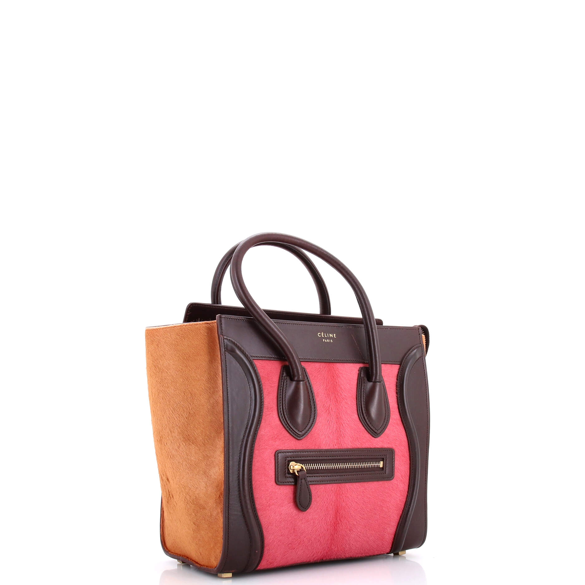 Luggage Bag Pony Hair and Leather Micro