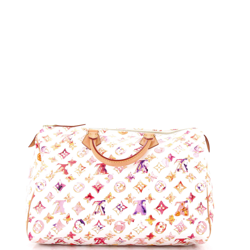 Speedy Handbag Monogram Watercolor Aquarelle 35