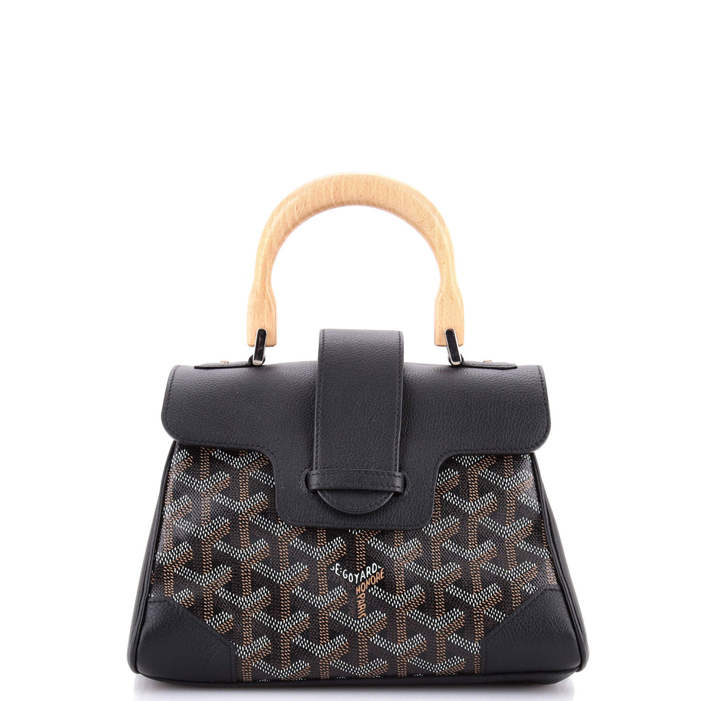 Saigon Top Handle Bag Coated Canvas with Leather Mini