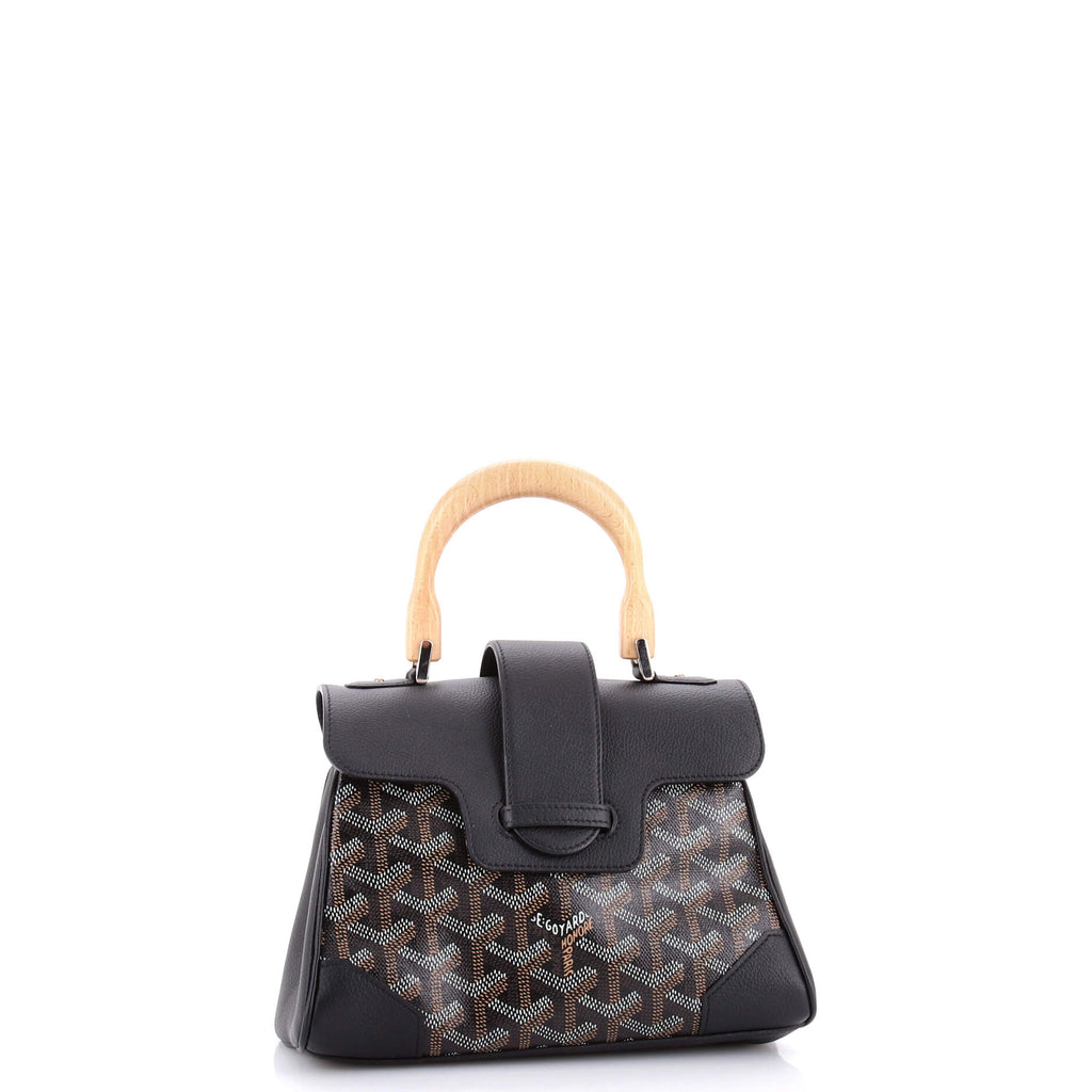Saigon Top Handle Bag Coated Canvas with Leather Mini