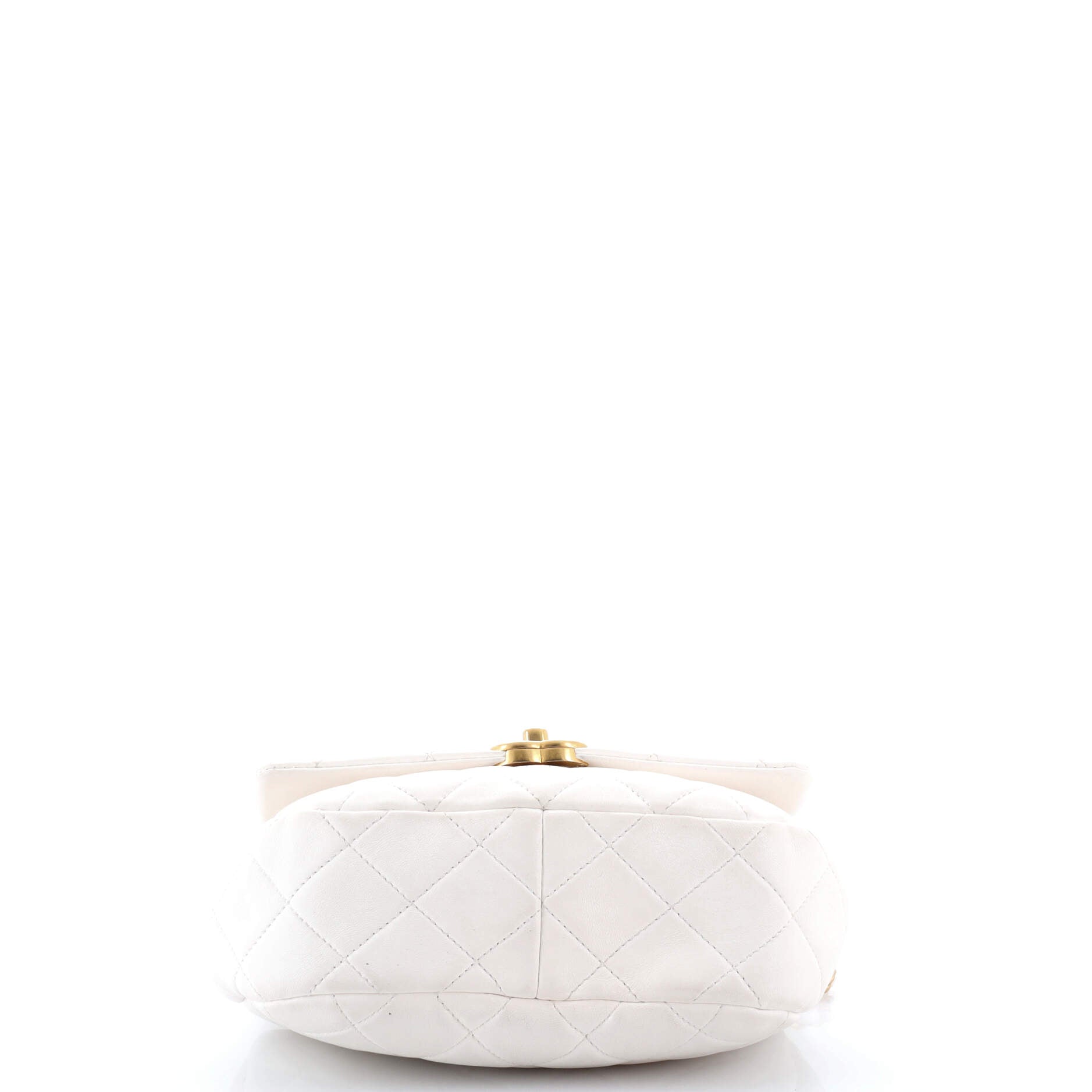 Enamel Logo CC Chain Flap Bag Quilted Lambskin Small