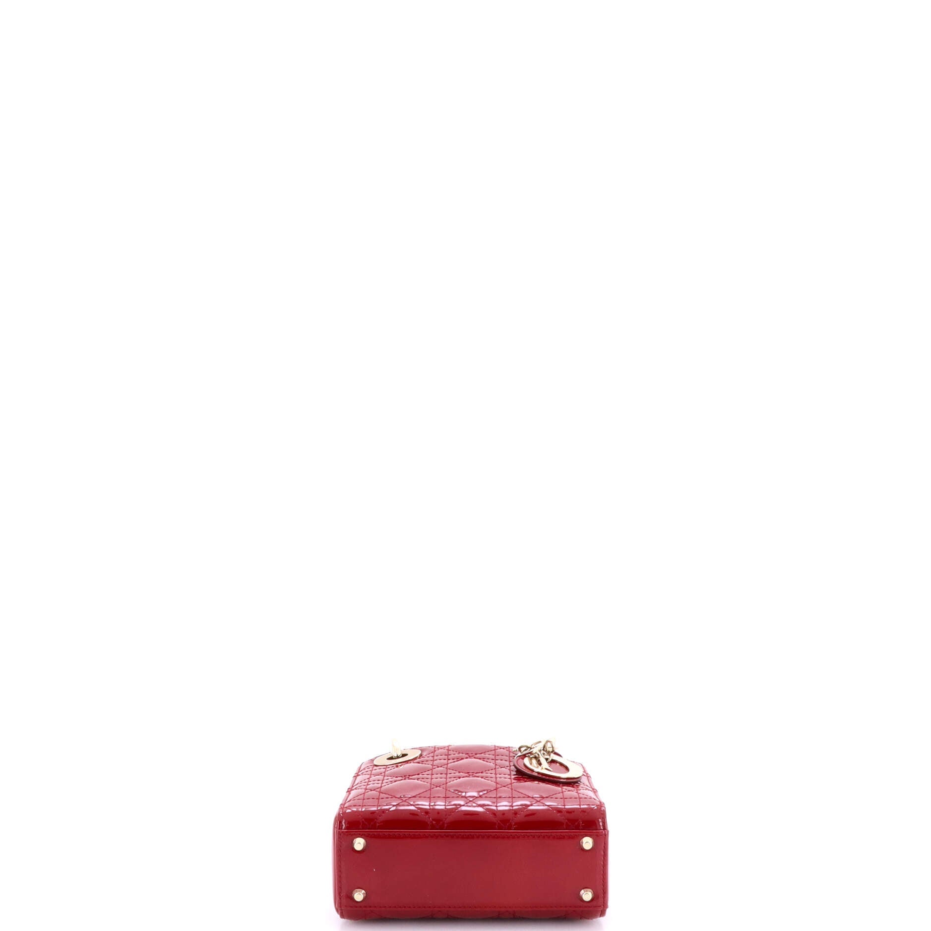 Lady Dior Chain Bag Cannage Quilt Patent Mini