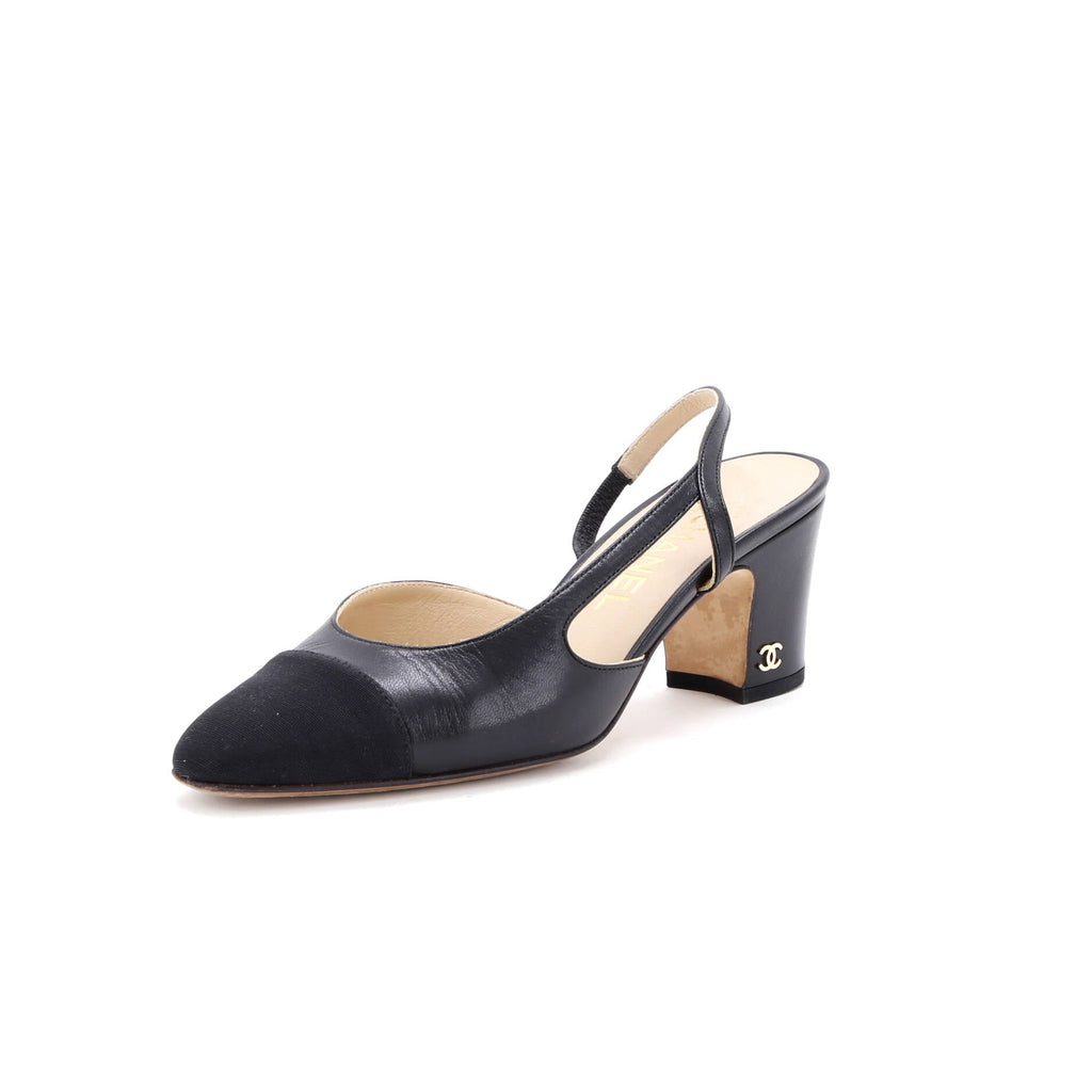 Women’s Cap Toe Slingback Pumps Leather