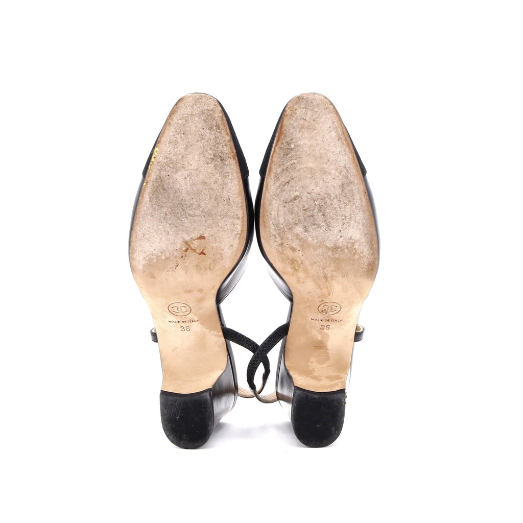 Women’s Cap Toe Slingback Pumps Leather