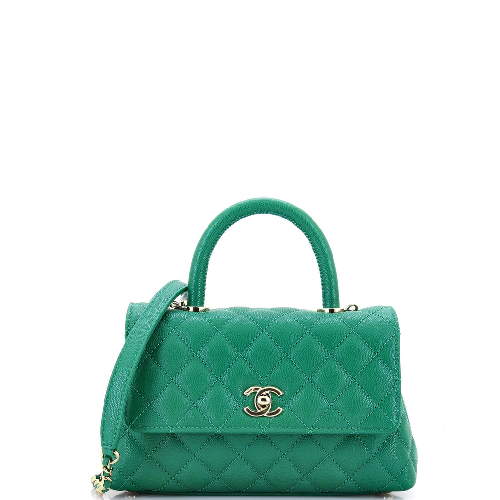 Coco Top Handle Bag Quilted Caviar Mini